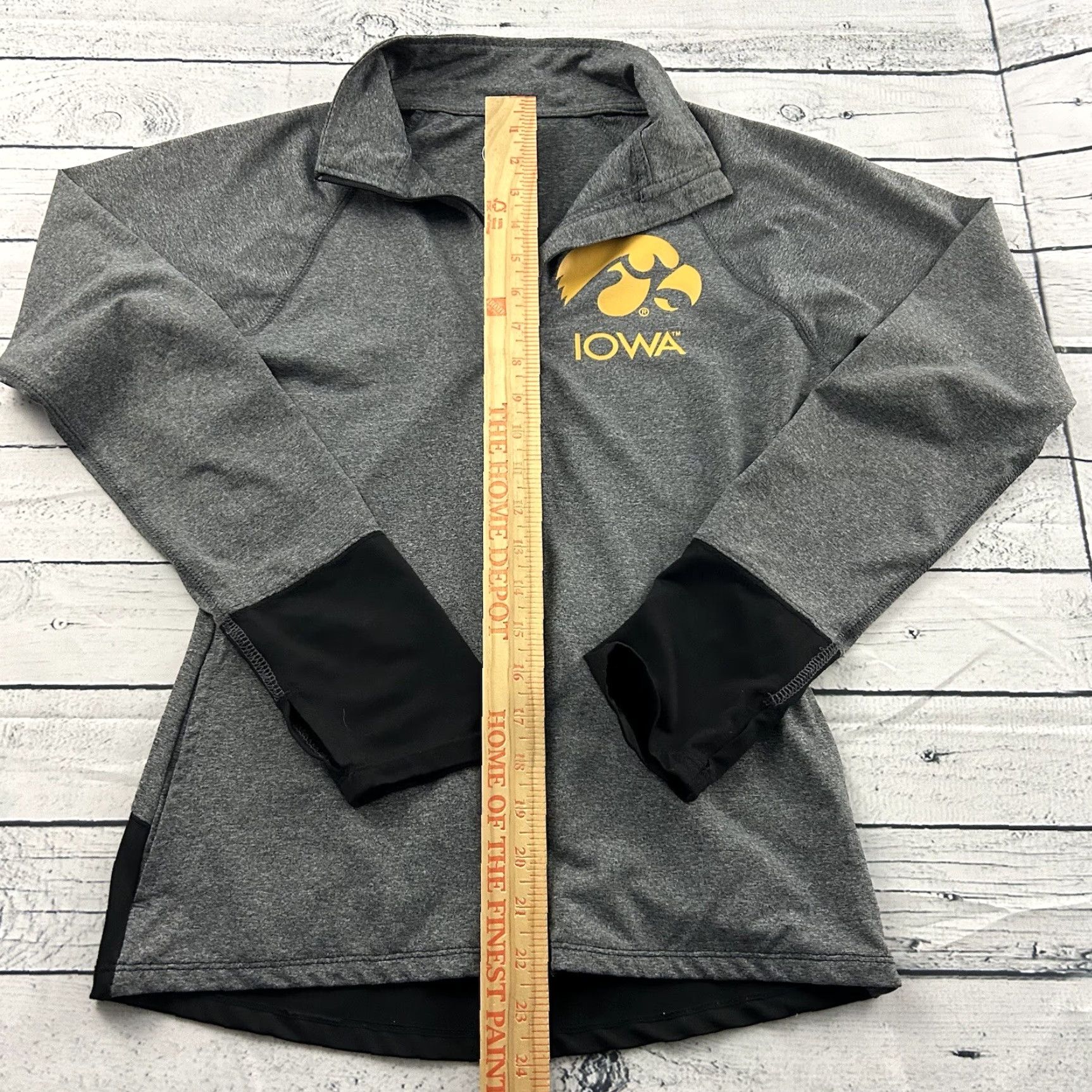 Vintage Rivalry Treads Iowa Hawkeyes Jacket Women's Small Gray Black Full Zip Athletic Size S / US 4 / IT 40 - 4 Thumbnail