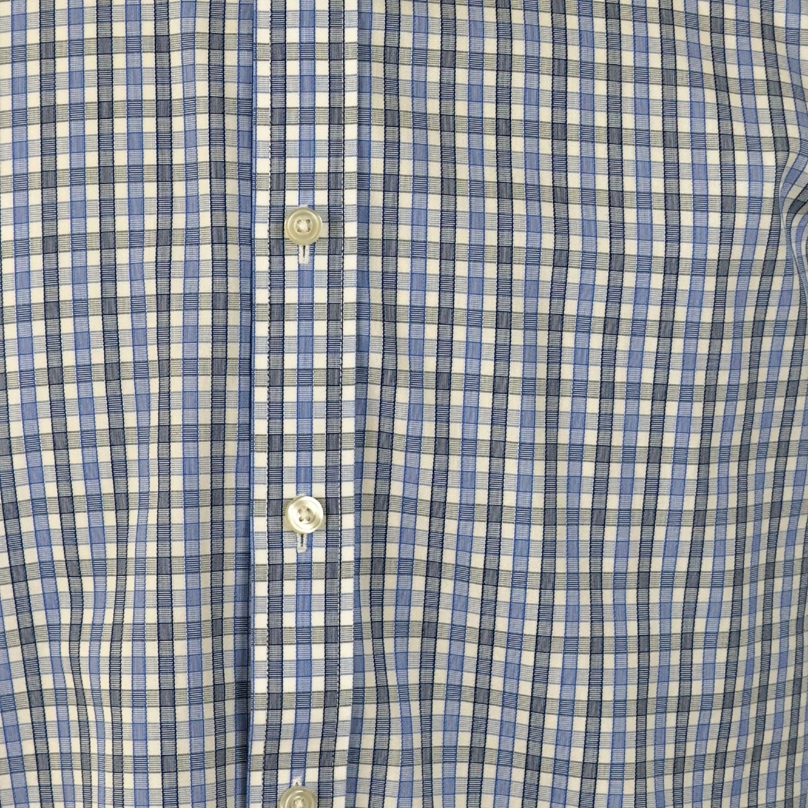 UNTUCKit UNTUCKit Regular Fit Blue Plaid L/S Cotton Button Shirt Size US M / EU 48-50 / 2 - 2 Thumbnail