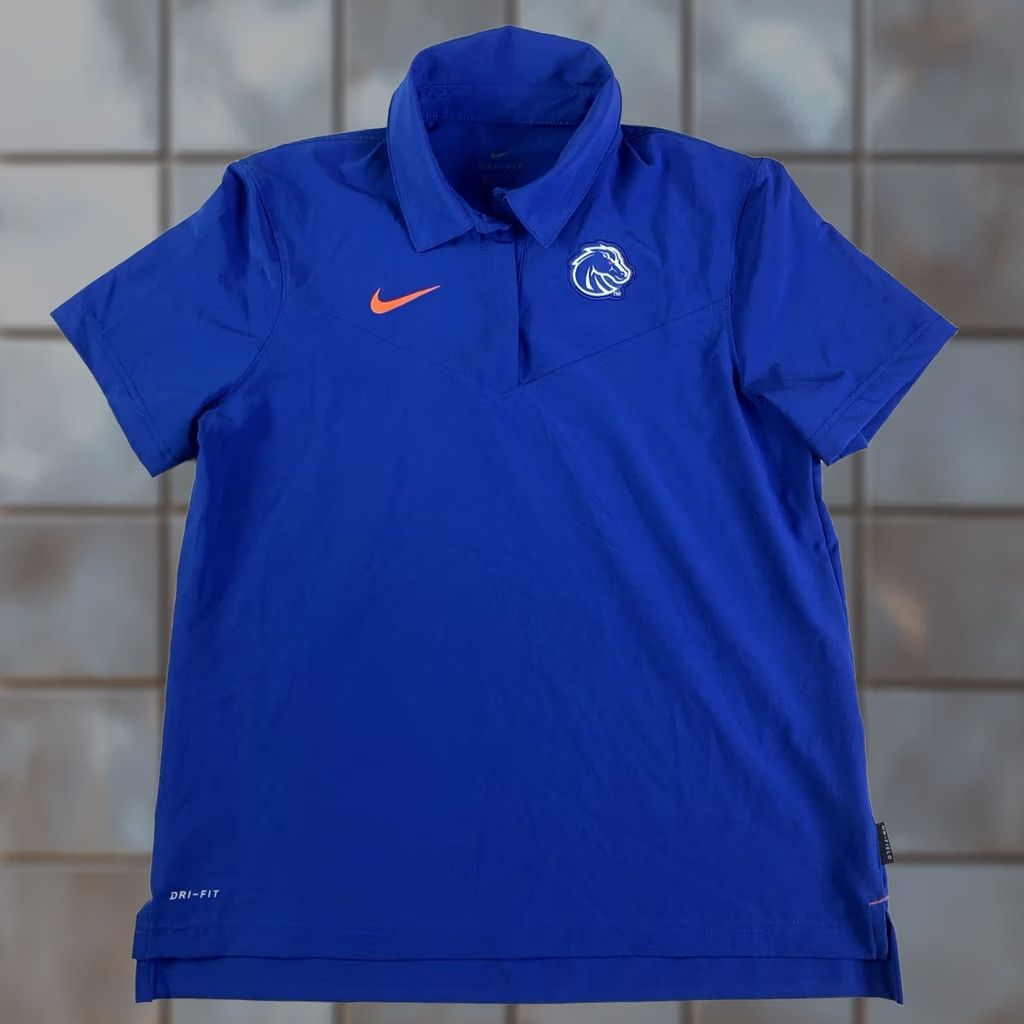 Nike VINTAGE NIKE DRI FIT BOISE STATE BRONCOS GOLF POLO SHIRT Womens Medium Blue Size M / US 6-8 / IT 42-44 - 1 Thumbnail