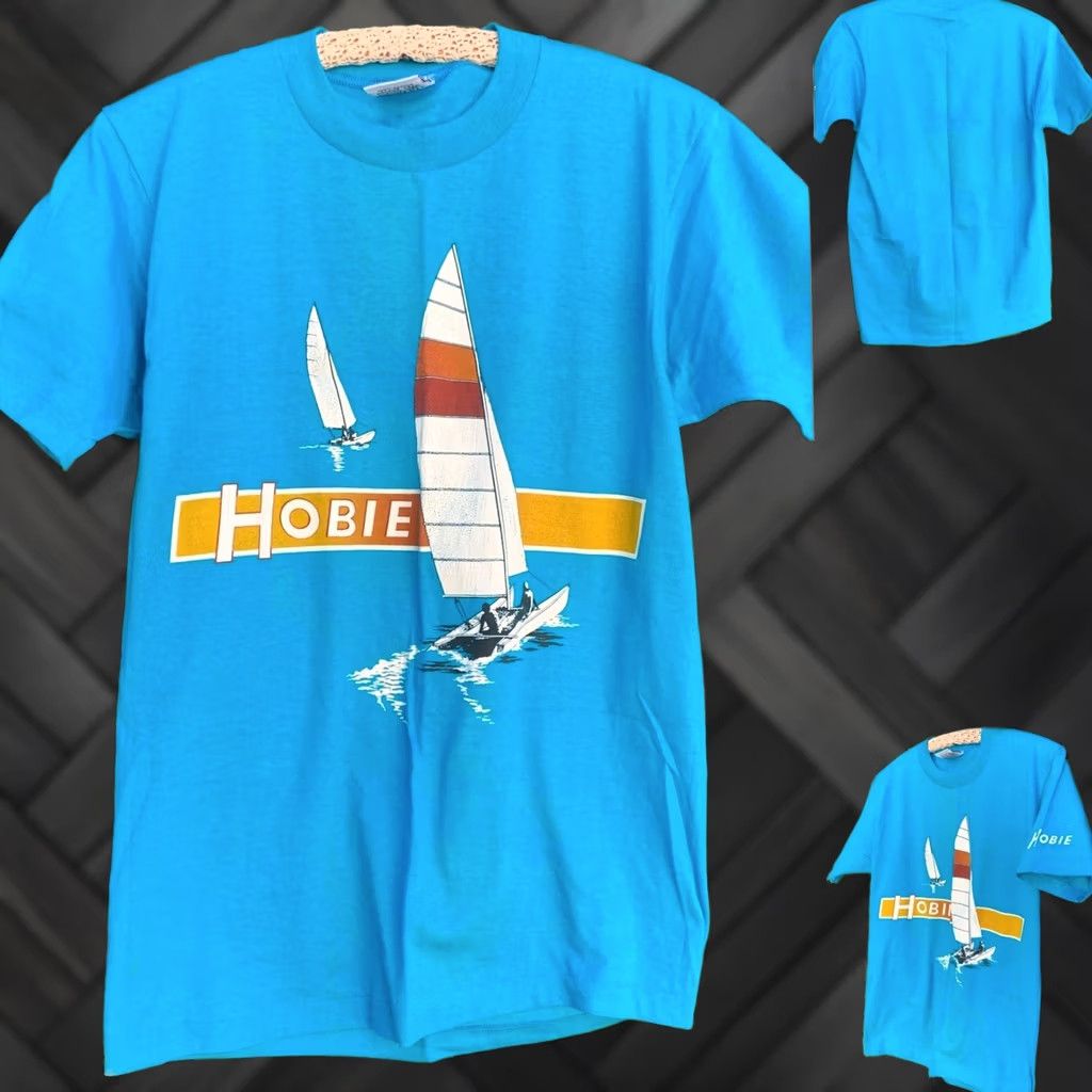 Vintage VINTAGE Hobie T Shirt Graphic Tee Cotton Made In USA Size M Medium Blue 1980s Mens Size US M / EU 48-50 / 2 - 1 Thumbnail