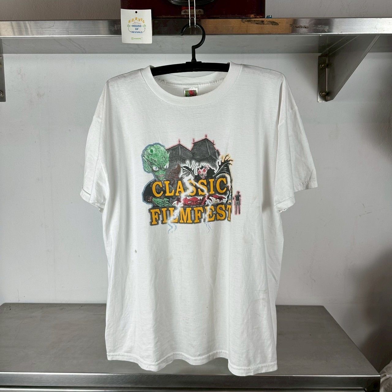 Fruit Of The Loom × Vintage Vintage 90s Classic Film Fest Horror Movie Artwork T-shirt Size US XL / EU 56 / 4 - 1 Thumbnail