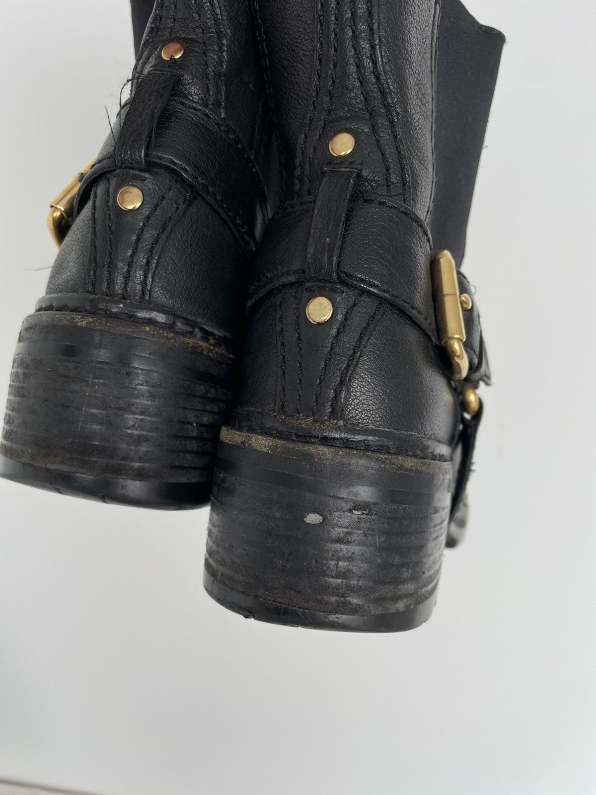 Prada × Vintage PRADA Biker Ankle Motorcycle Leather Boots Size EU 38,5 Size US 8.5 / IT 38.5 - 14 Thumbnail