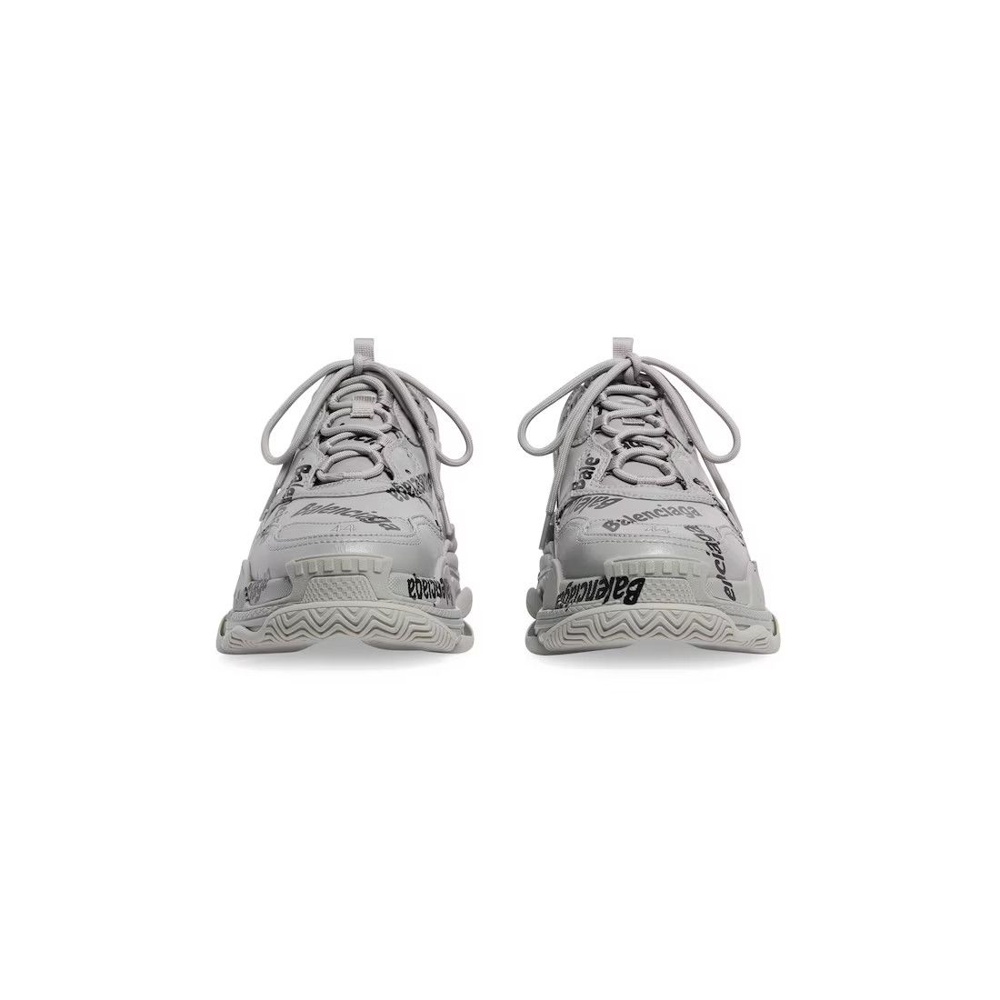 Balenciaga o1mt1gz0924 Triple S Logotype Sneaker in Grey/Black Size US 11 / EU 44 - 6 Thumbnail