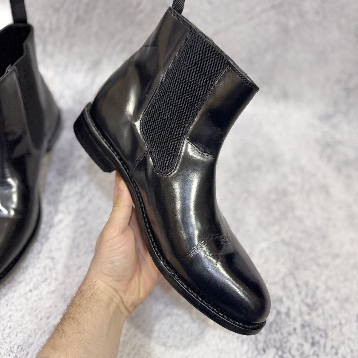 Handmade Samuel Windsor Black Welted Chelsea Boots UK11 US12 EU45 Size US 12 / EU 45 - 7 Thumbnail