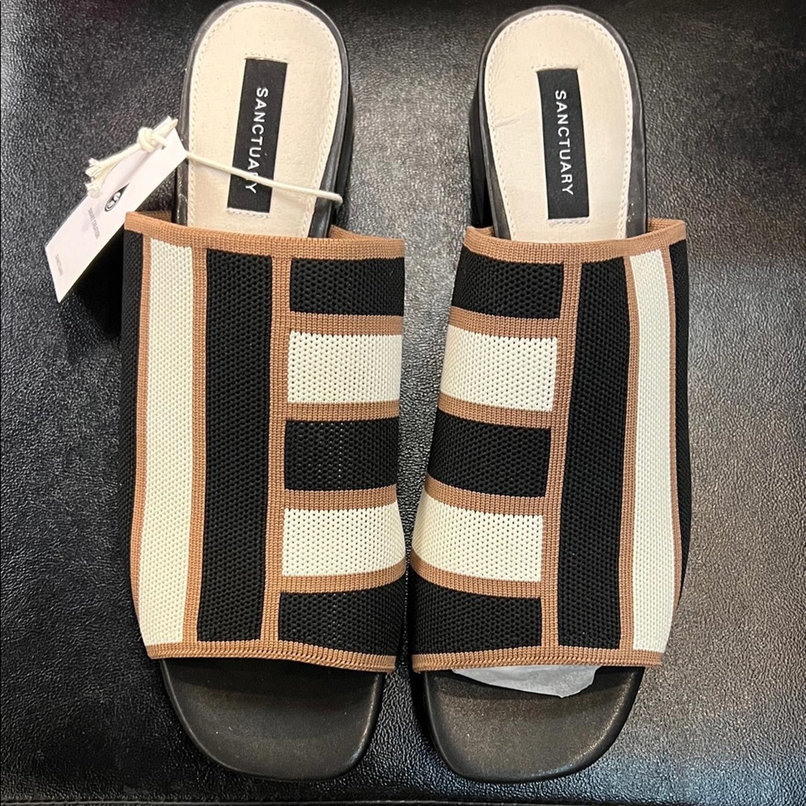 Sanctuary Sanctuary Black, White, and Tan Women's Mules Size US 11 / IT 41 - 4 Thumbnail