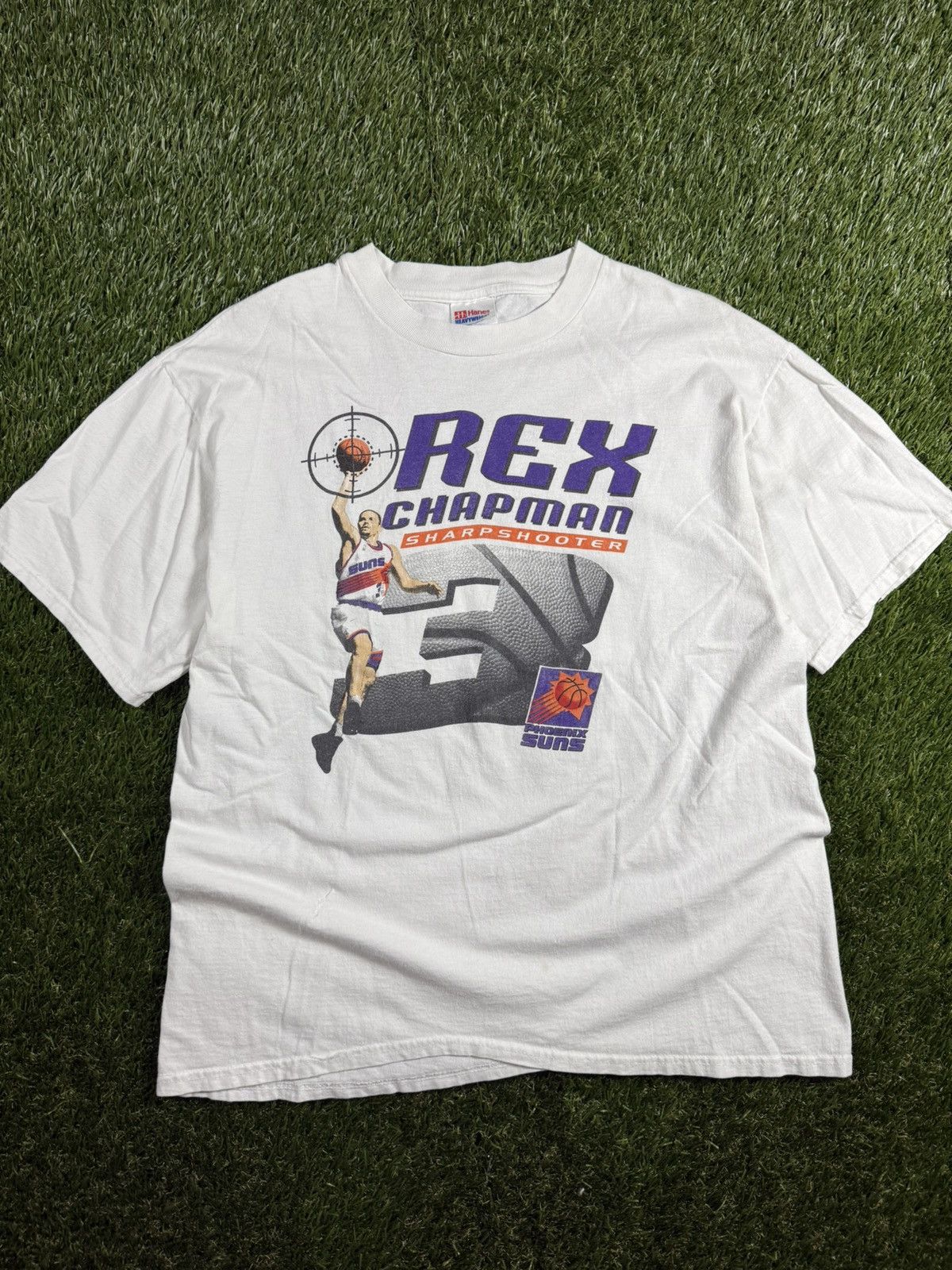 NBA Vintage 90s Phoenix Suns Rex Chapman Basketball Graphic Tee Size US XL / EU 56 / 4 - 1 Thumbnail