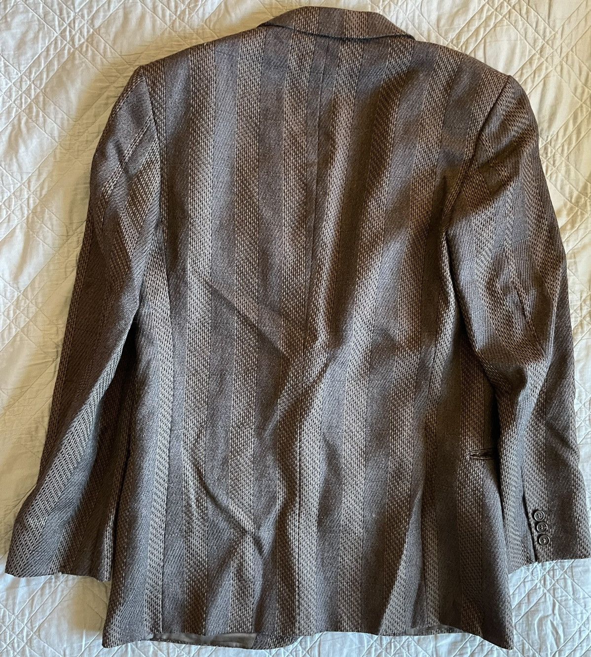 Giorgio Armani Textured Stripe Wool Tweed Jacket Size 42L - 9 Thumbnail