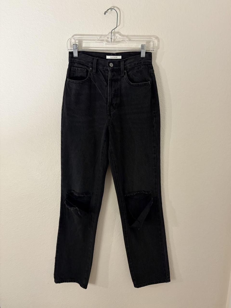 Pacsun pacsun eco black distressed dad jeans Size 24" / US 00 / IT 34 - 2 Thumbnail