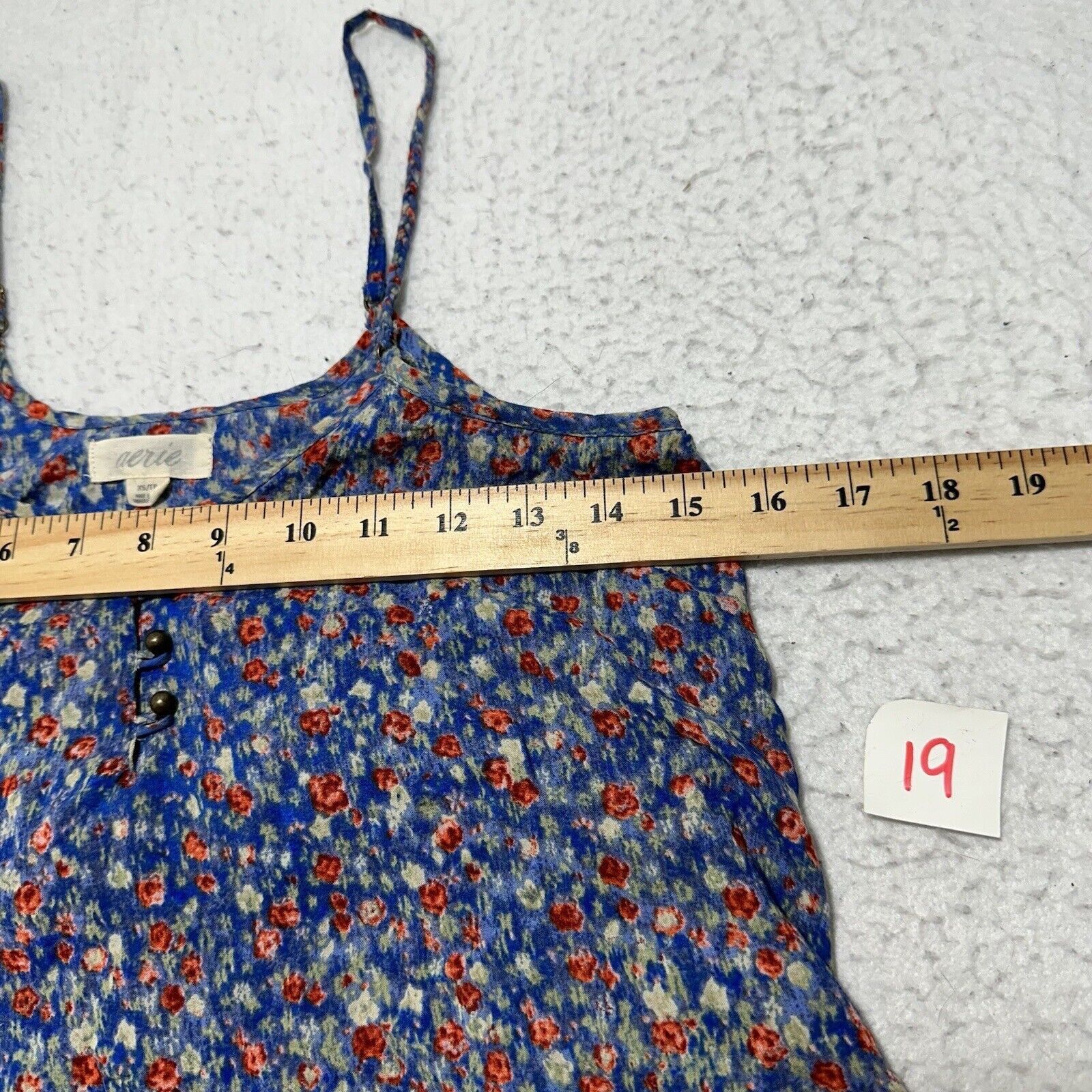 Other Aerie XS Blue Floral Spaghetti Strap Tiered Mini Sun Dress Size XS / US 0-2 / IT 36-38 - 5 Thumbnail