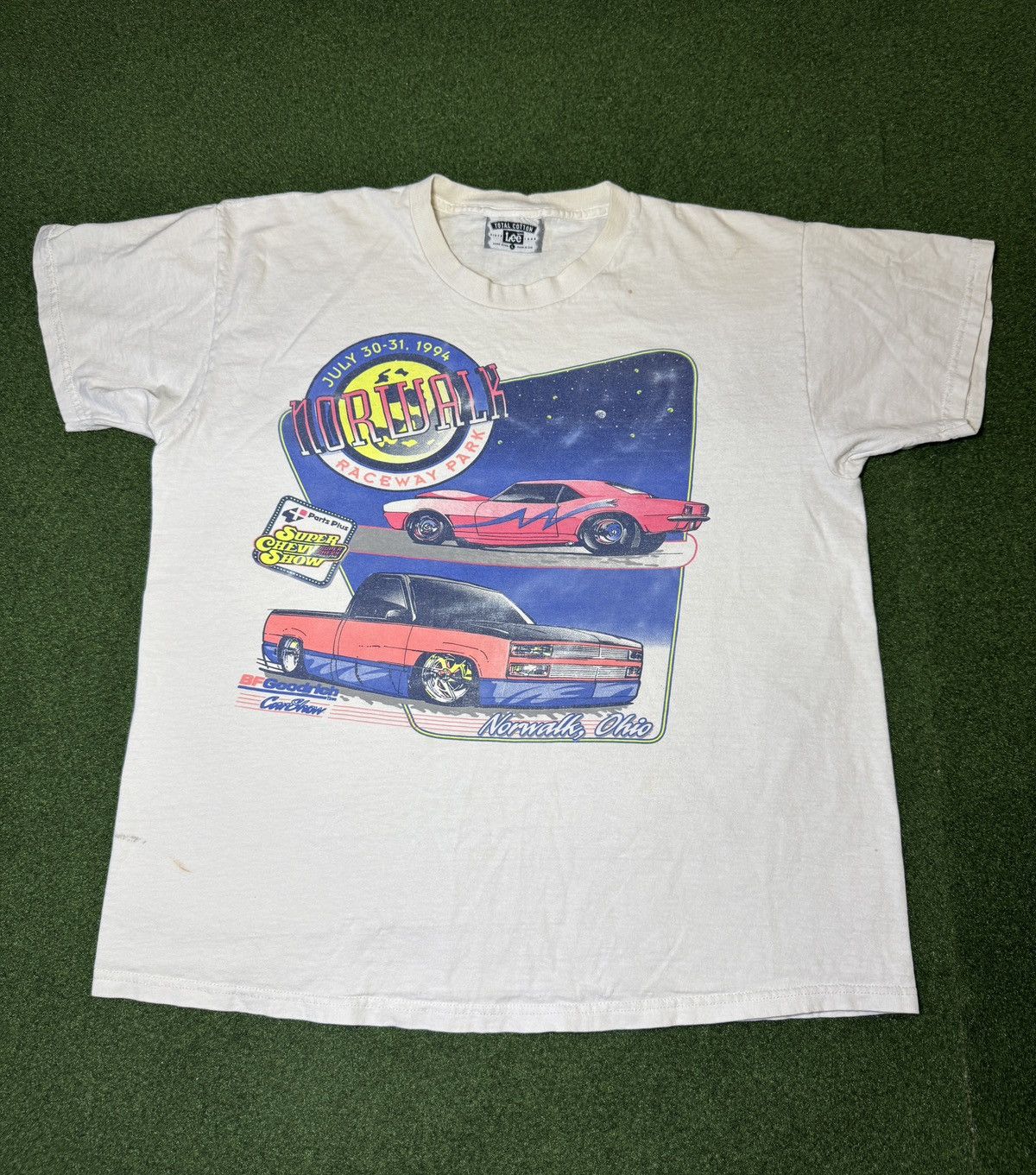 Lee × Vintage Vintage 90s Super Chevy Show Norwalk Raceway Park T Shirt Size US L / EU 52-54 / 3 - 1 Thumbnail