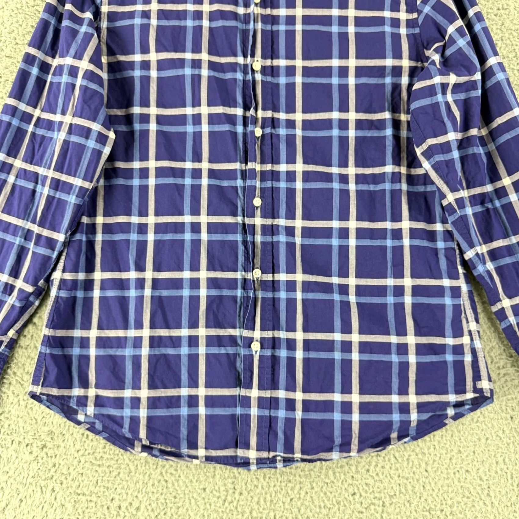 Frank & Eileen Frank & Eileen Paul Button-Up Shirt Mens Medium Blue Plaid Long Sleeve Cotton Size US M / EU 48-50 / 2 - 4 Thumbnail