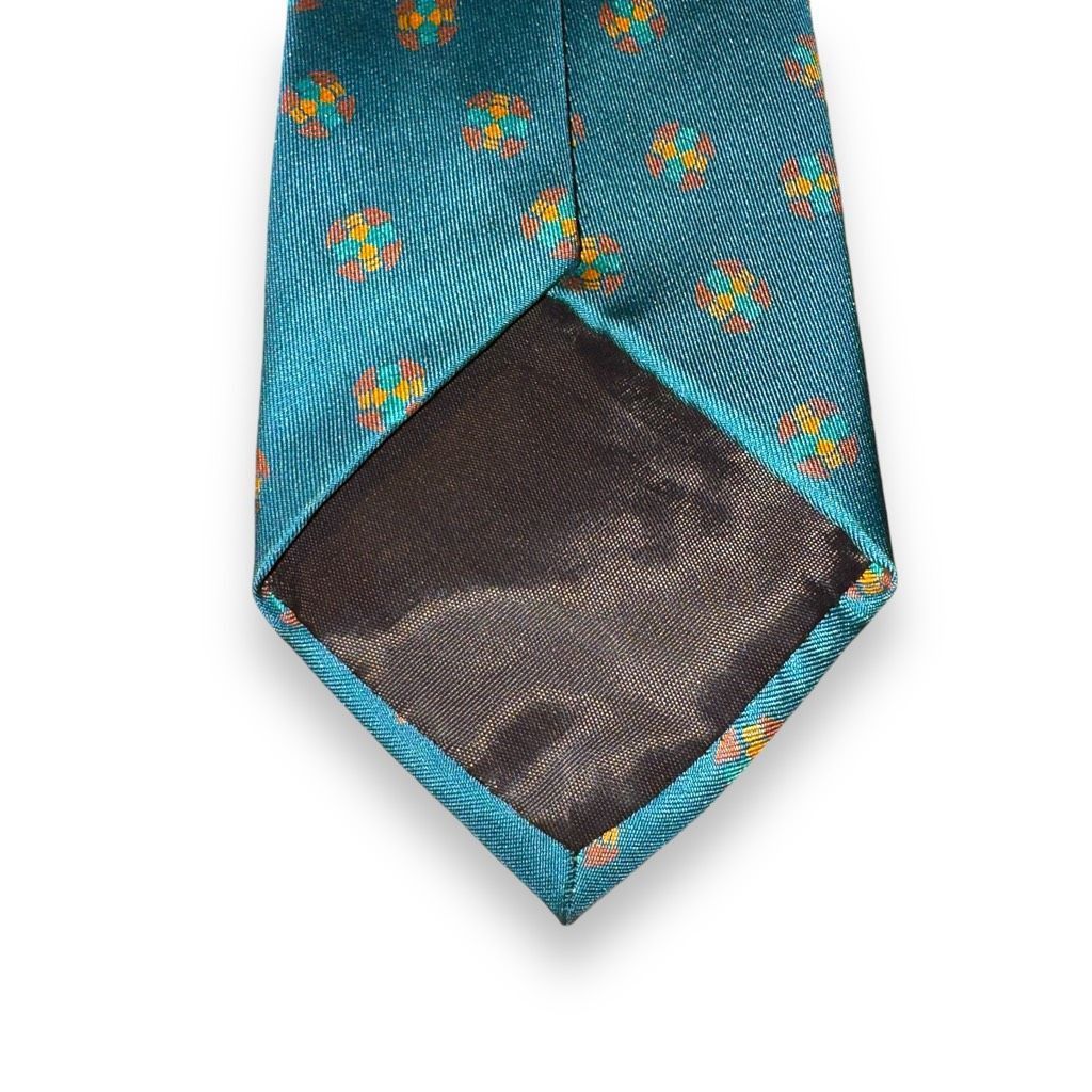 Giorgio Armani 80s Giorgio Armani Teal Medallion Handmade in Italy 100% Sil Size ONE SIZE - 4 Thumbnail