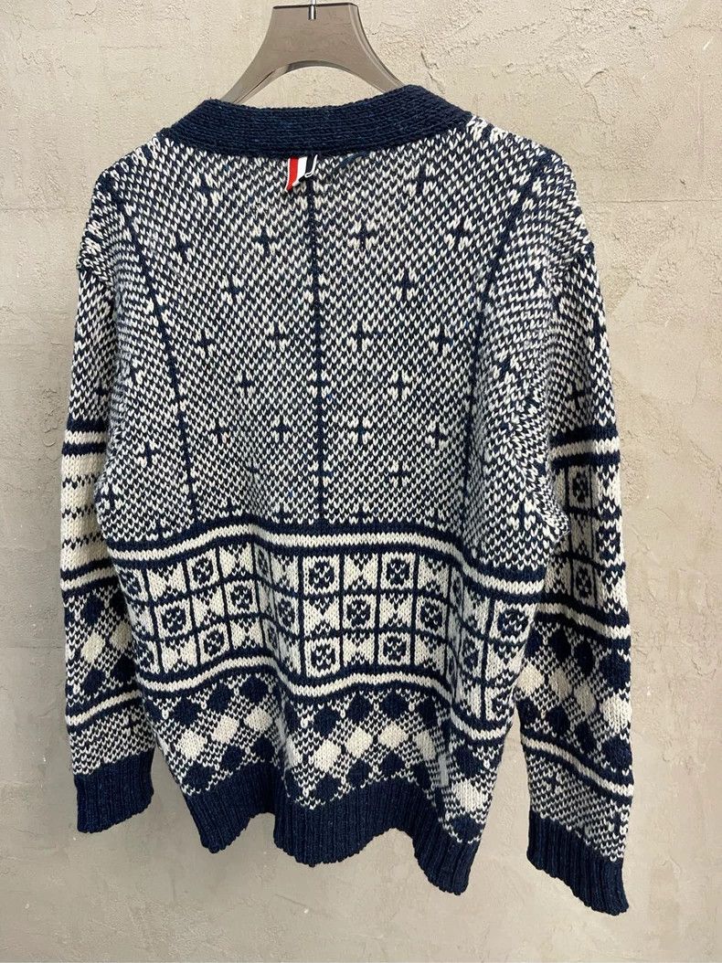 Thom Browne Thom browne Dark blue white retro jacquard four-striped woo Size US L / EU 52-54 / 3 - 4 Thumbnail