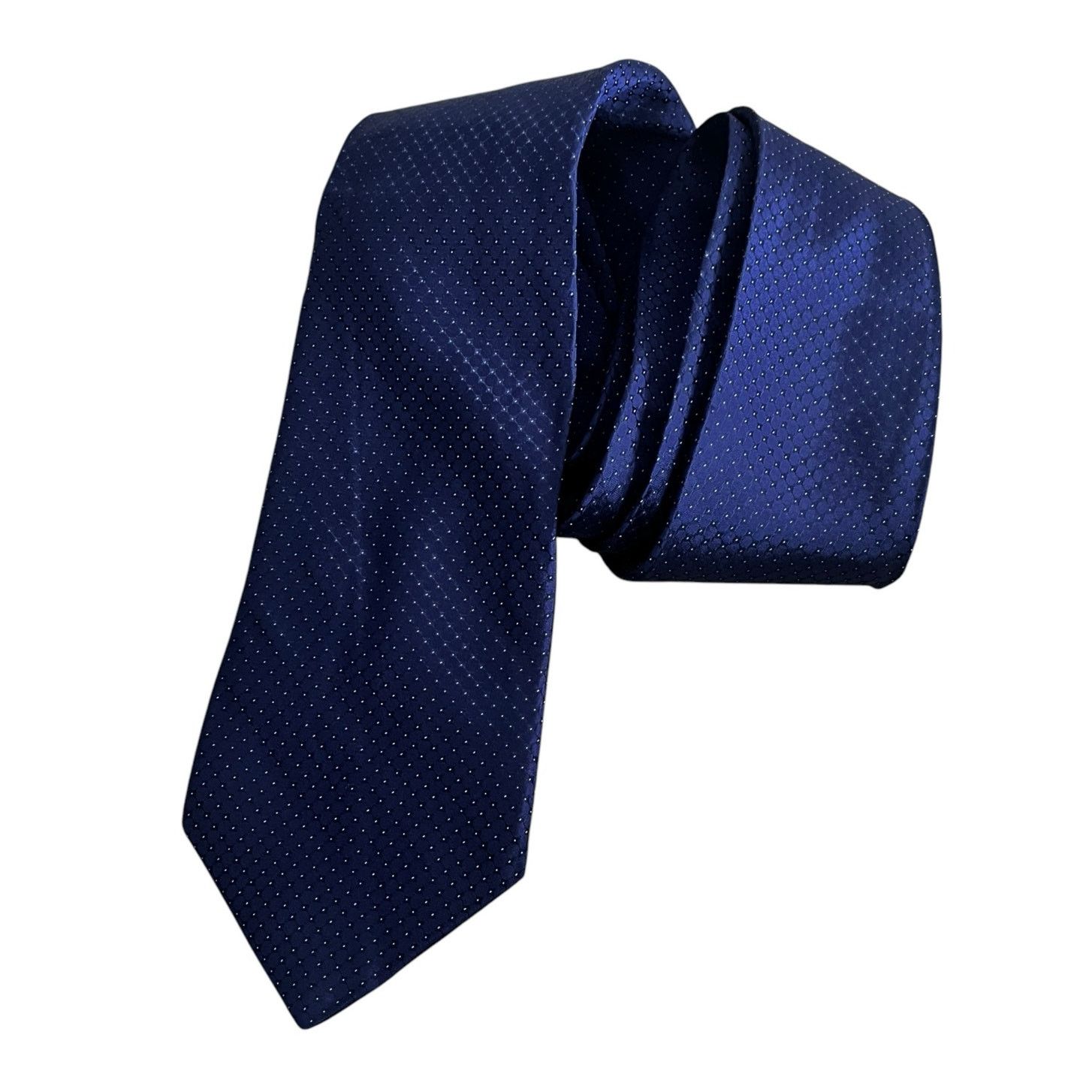 Michael Kors Michael Kors Designer Blue 100% Silk Basketweave Pattern Tie Size ONE SIZE - 2 Thumbnail