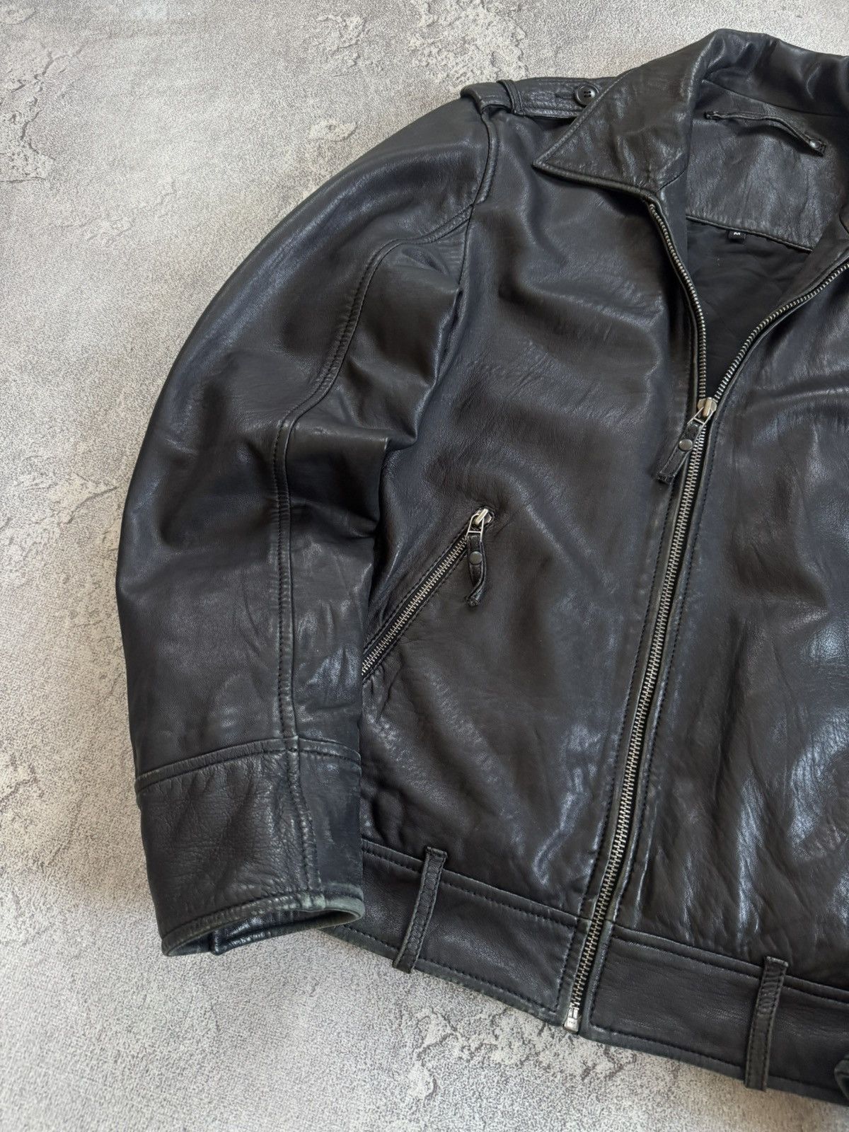 Genuine Leather Retro M/size leather aviator bomber zip jacket pilot track Size US M / EU 48-50 / 2 - 2 Thumbnail