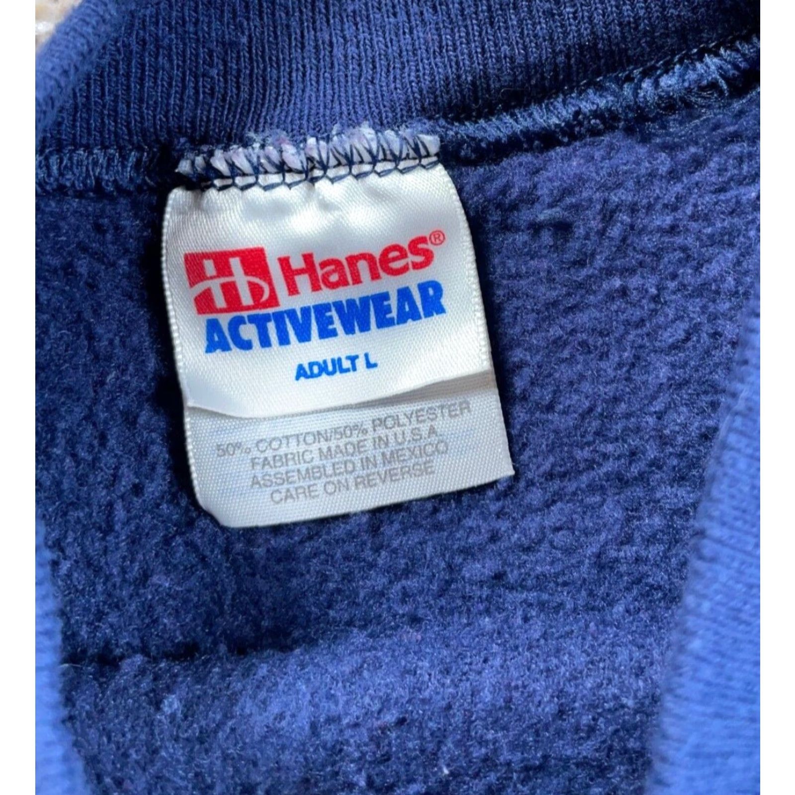 Hanes VTG 90s Winter Teddy Bear Motif Sweatshirt Adult Large Blue Raglan Sleeves 50/50 Size US L / EU 52-54 / 3 - 4 Thumbnail