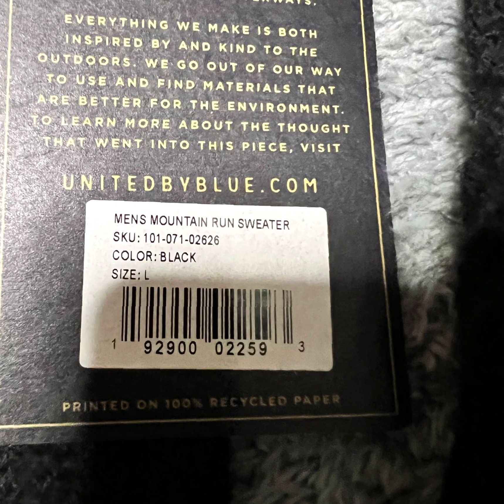 United By Blue United by Blue Sweater Mens Large Shetland Wool Black Mountain Run Shirt Pullover Men L Black Mountain Run Size US L / EU 52-54 / 3 - 2 Thumbnail