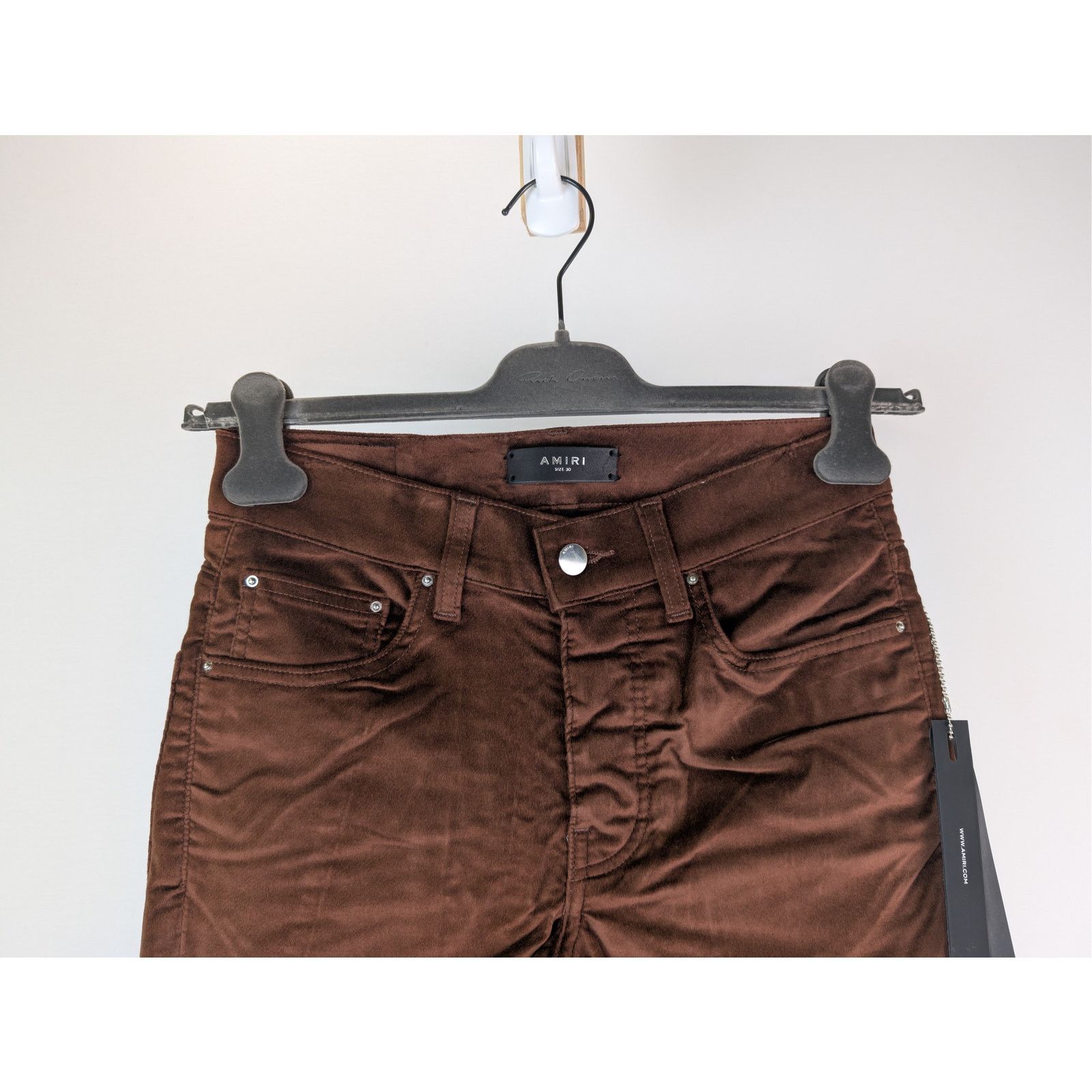 Amiri o1rshd1 Velour Flare Stack Pants in Chocolate Size US 30 / EU 46 - 3 Thumbnail