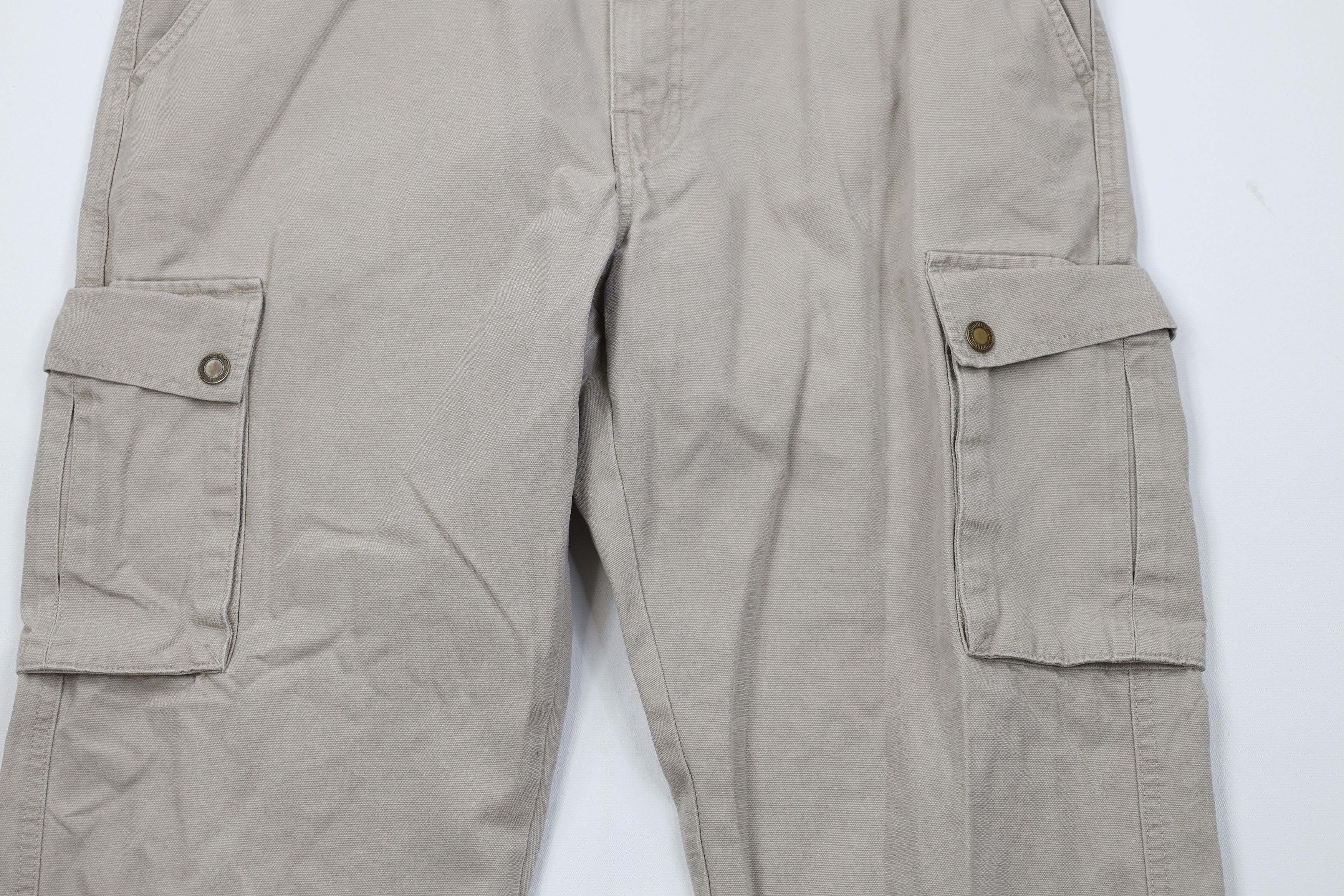 Vintage Vintage 90s Streetwear Wide Leg Cargo Pants Beige Cotton Size US 36 / EU 52 - 3 Thumbnail
