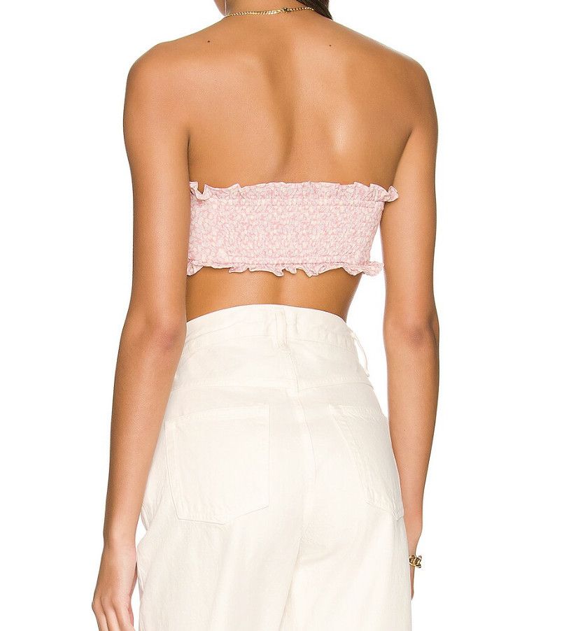 Free People Free People Picnic Ruffle Bandeau Top in Pink Combo ( M ) Size M / US 6-8 / IT 42-44 - 2 Thumbnail