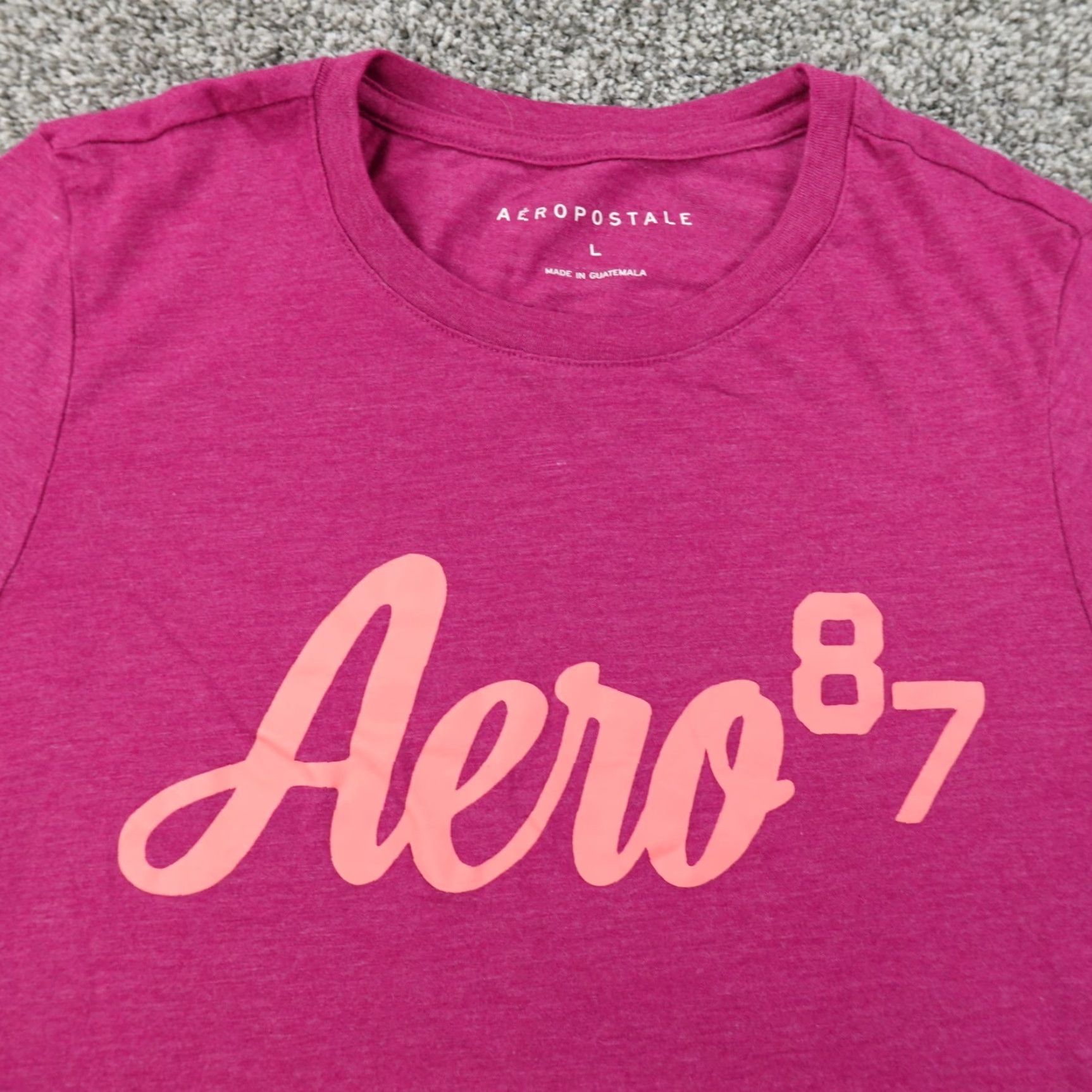 Vintage Aero Shirt Womens L Pink Purple Aero Logo Casual Preppy Short Sleeve T-Shirt Size L / US 10 / IT 46 - 3 Thumbnail