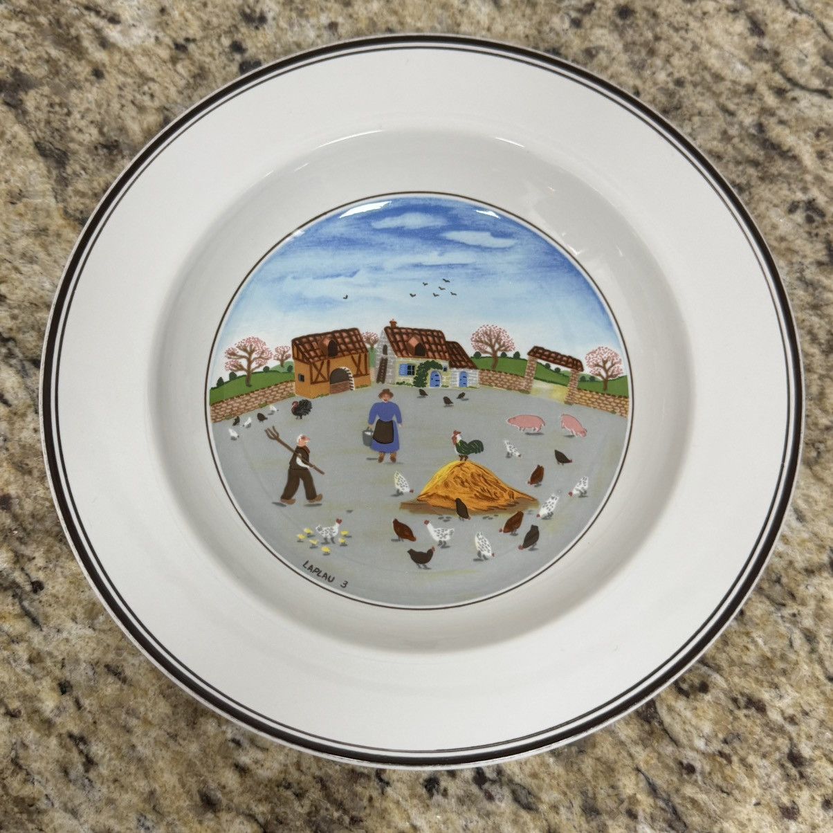 Vintage Villeroy & Boch Country Yard Laplau 3 Design Naïf 9.5” Plate Size ONE SIZE - 1 Thumbnail