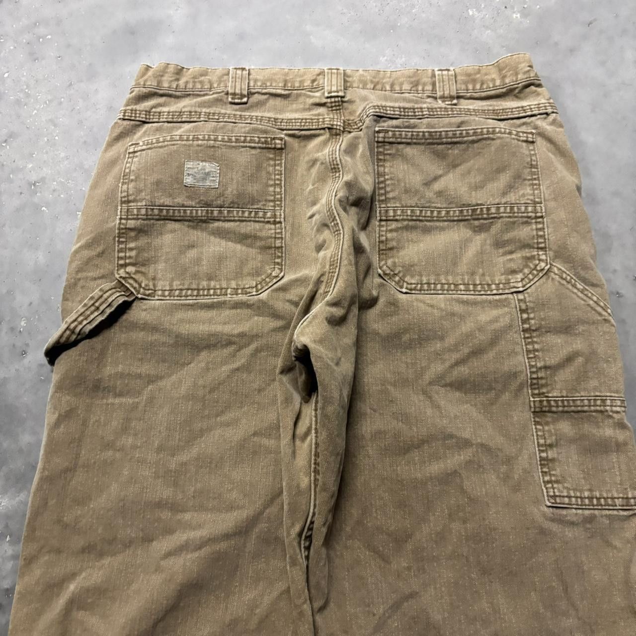 Japanese Brand × Vintage Crazy Vintage Y2K/2000s Baggy Khaki Tan Skater Workwear Carpenter Pants! Size US 32 / EU 48 - 7 Thumbnail