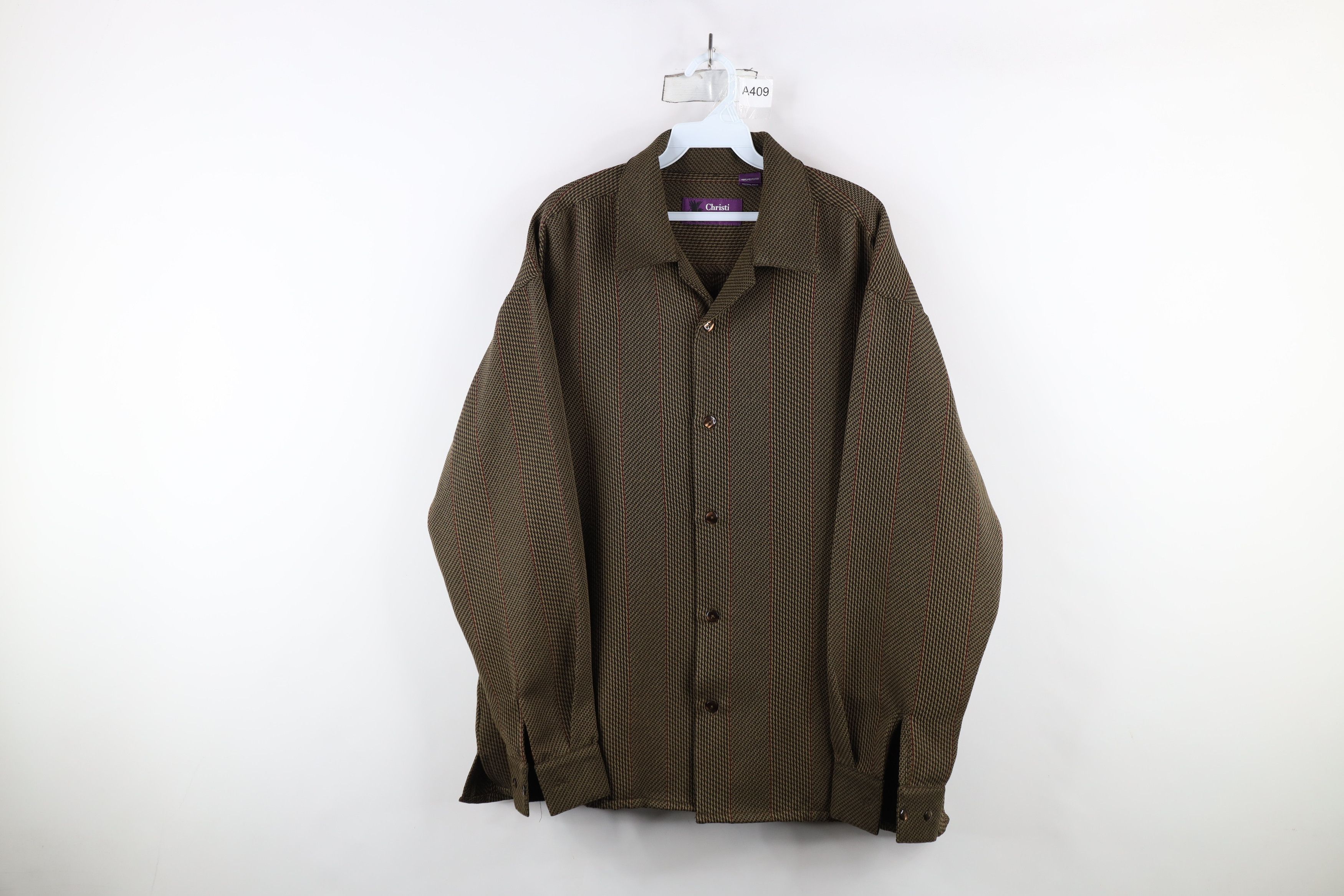 Vintage Vintage 90s Rockabilly Streetwear Houndstooth Button Shirt Size US L / EU 52-54 / 3 - 1 Thumbnail