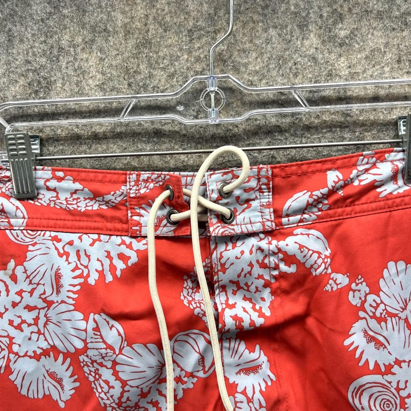 Nautica Nautica Shorts Men XL Trunks Lined Orange Floral Polyester Swimwear Drawstring Size US 36 / EU 52 - 5 Thumbnail