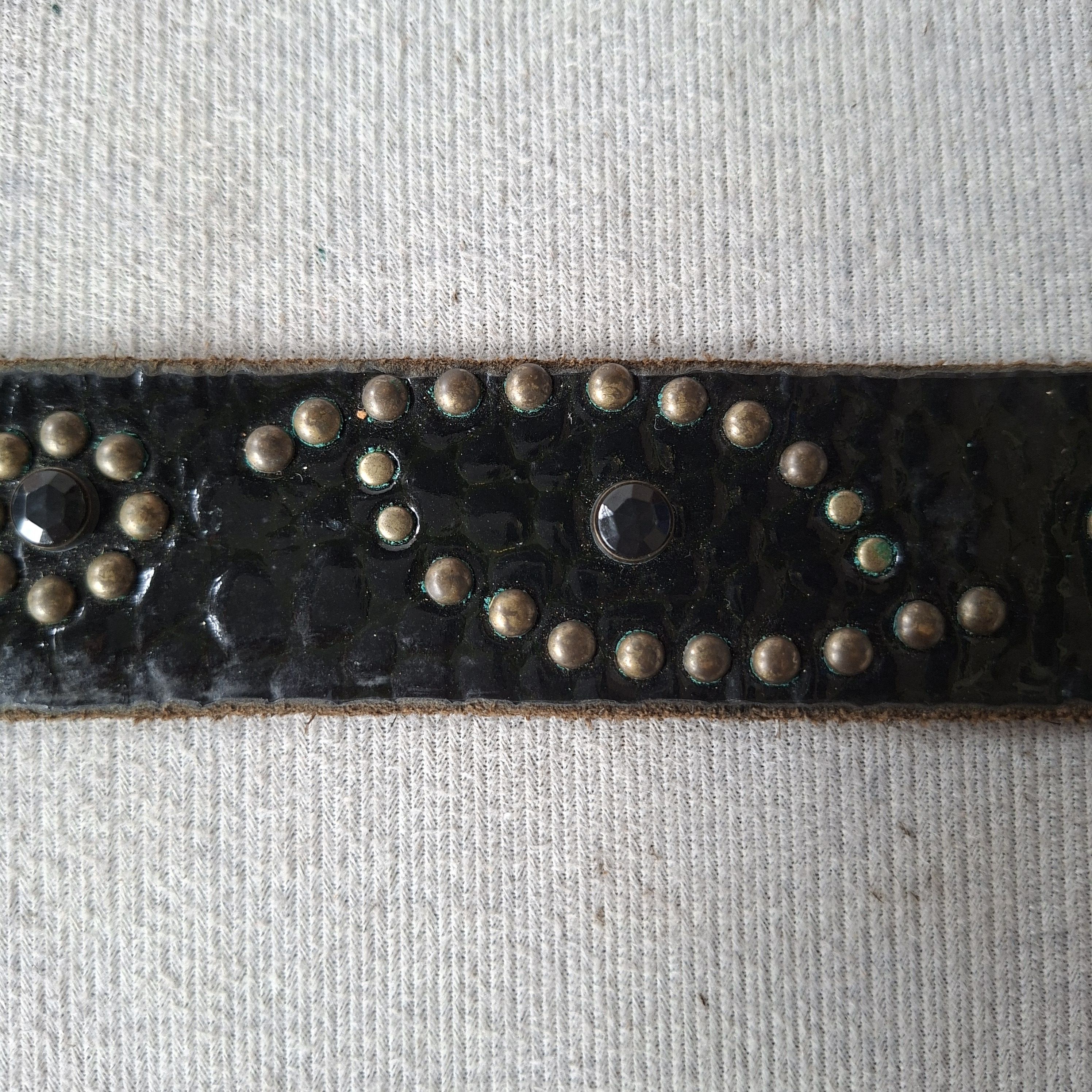 If Six Was Nine 💥 Edifice japan solid brass punk rock style leather belt Size ONE SIZE - 6 Thumbnail