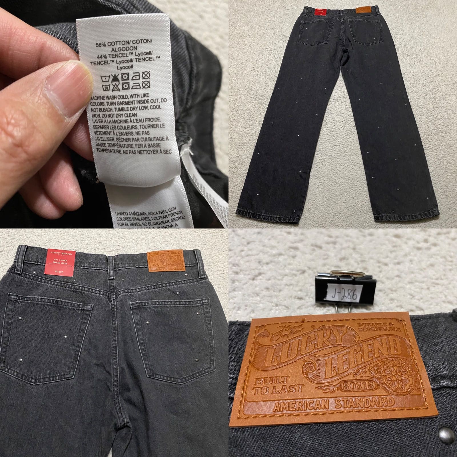 Lucky Brand NWT Lucky Brand Jeans Womens 27 Faded Black Denim 90s High Rise Straight Size 27" / US 4 / IT 40 - 9 Thumbnail