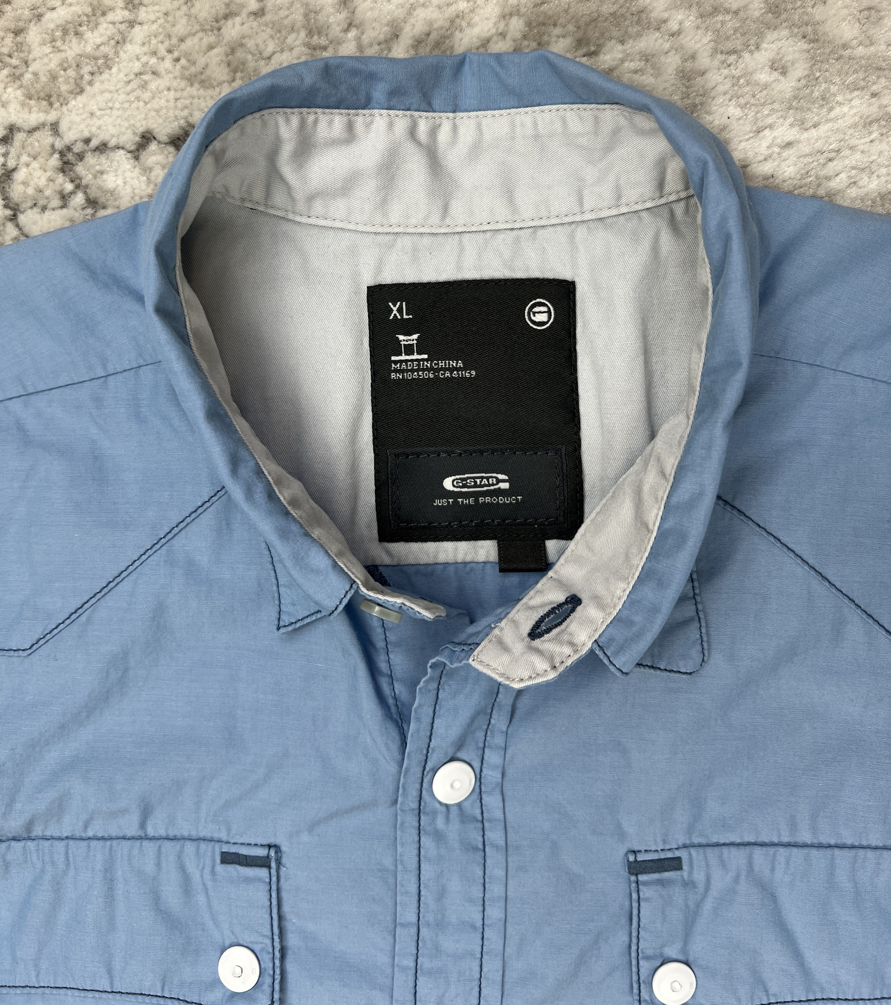 G-Star G-Star RAW Strike Shirt S/S Blue Workwear Style Size US M / EU 48-50 / 2 - 9 Thumbnail