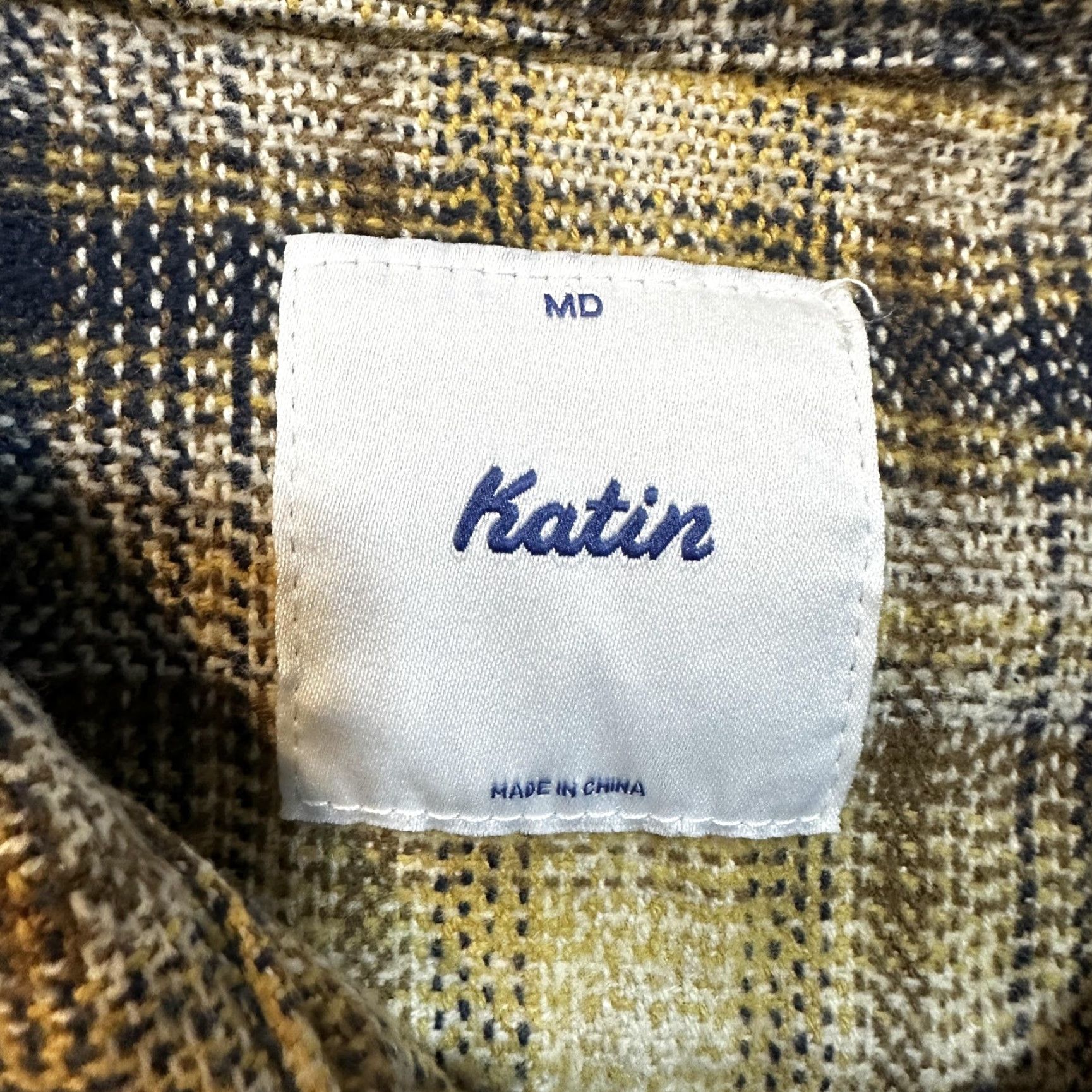 Katin Katin Shiloh Flannel Shirt Mens Medium Brown Blue Plaid Button Up Shacket Size US M / EU 48-50 / 2 - 2 Thumbnail