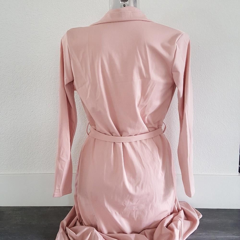 Designer Kitty Pink Long Dressy Draped Duster Size S / US 4 / IT 40 - 2 Thumbnail