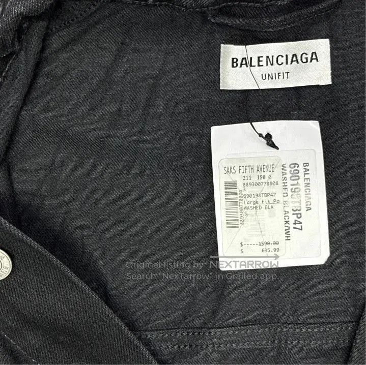 Balenciaga Balenciaga Black Long Sleeve Denim Jacket. Size US S / EU 44-46 / 1 - 2 Thumbnail
