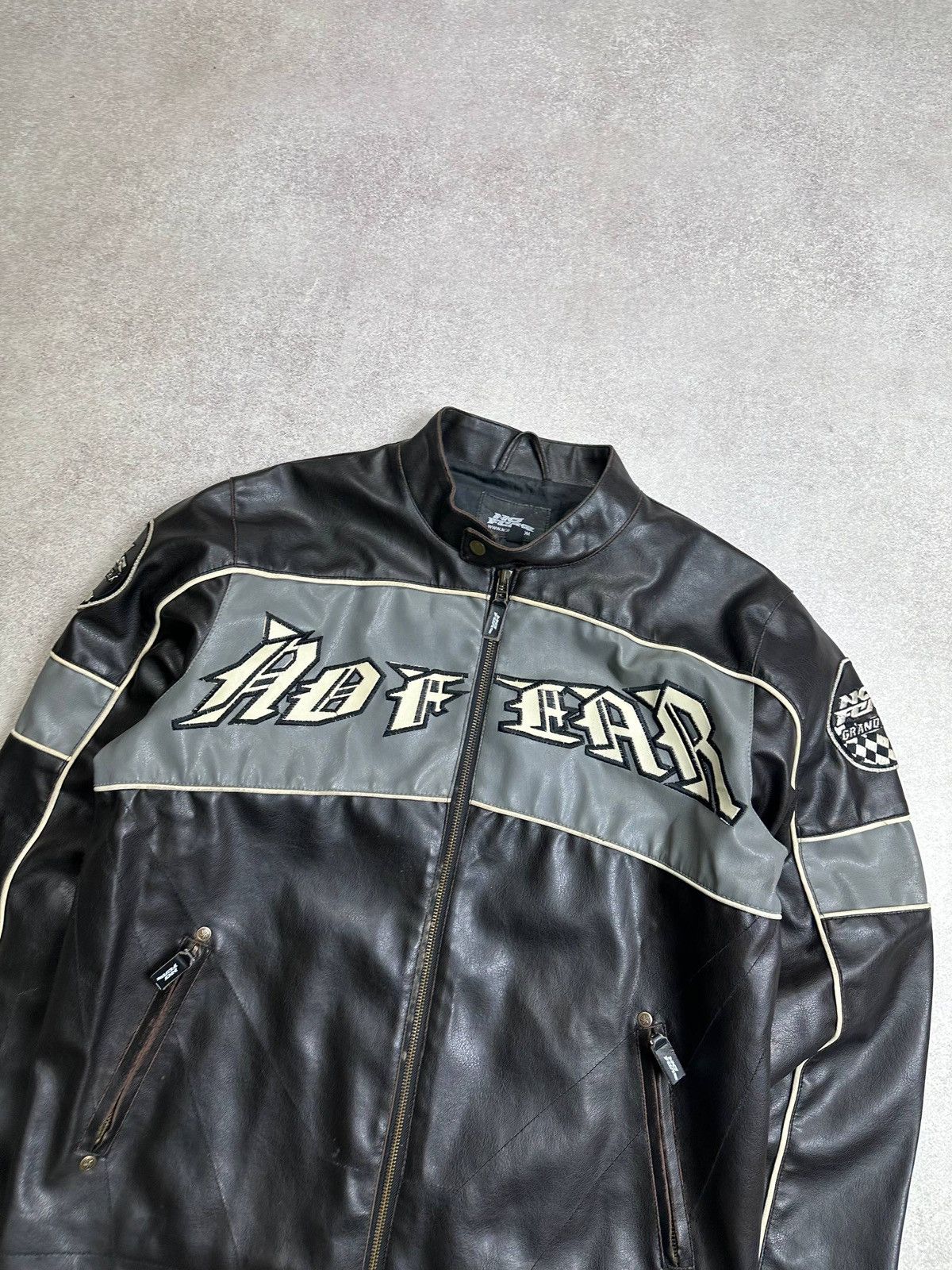 No Fear Vintage 90s No Fear Eco Leather Y2K Biker Moto Jacket S Size US S / EU 44-46 / 1 - 2 Thumbnail