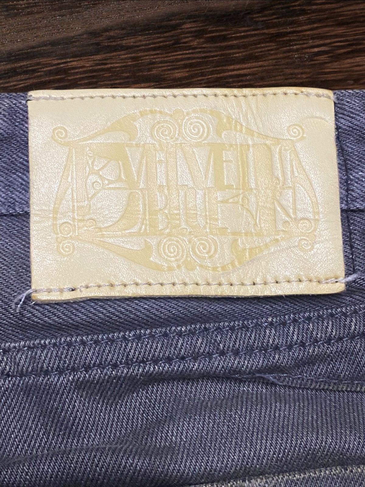 If Six Was Nine Vintage Velvet Blue Grey Faded Loose Jeans Size US 31 - 11 Thumbnail