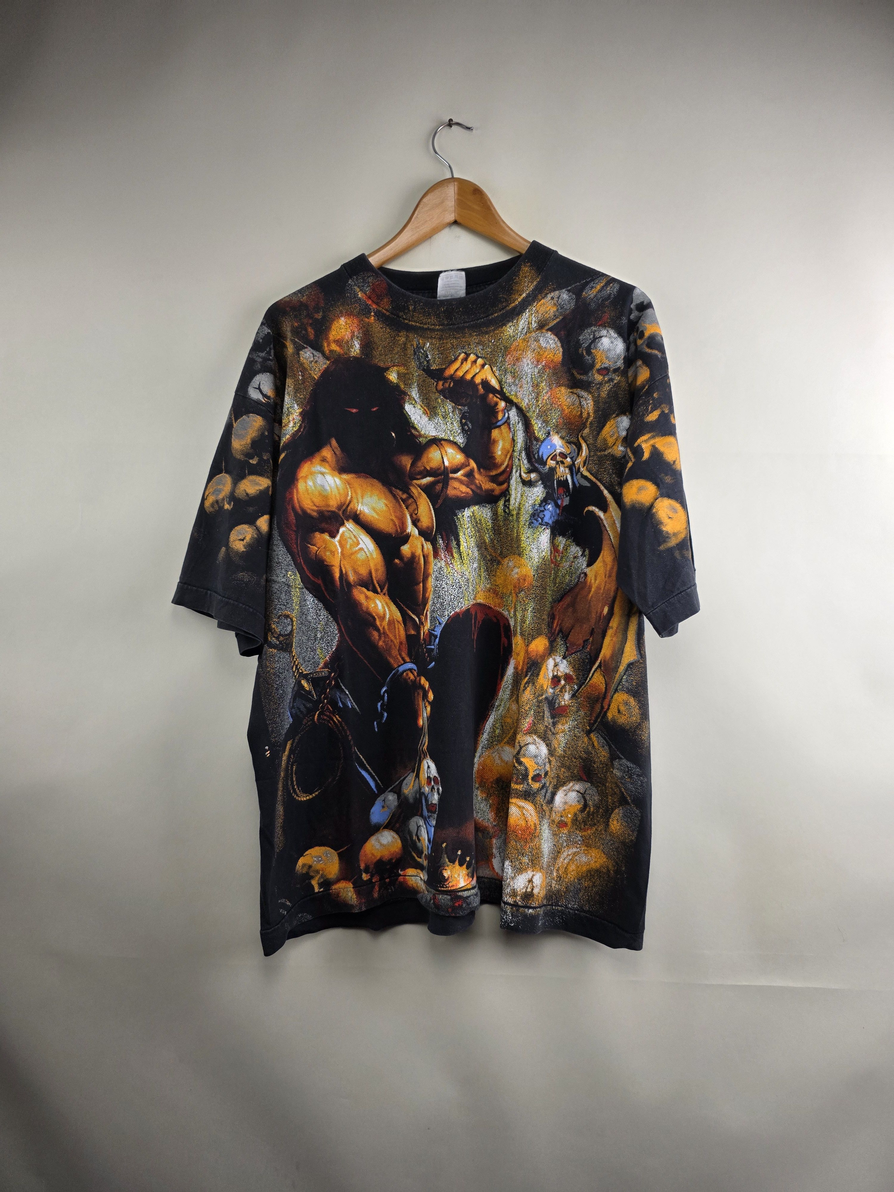 Band Tees × Vintage 90s Manowar All over print XL 24" 29.5" Size US XL / EU 56 / 4 - 9 Thumbnail