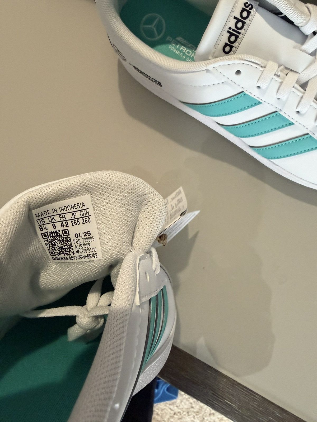 Adidas NWT Adidas x Mercedes-AMG Petronas F1 Team VL Court Shoes Size US 8.5 / EU 41-42 - 9 Thumbnail