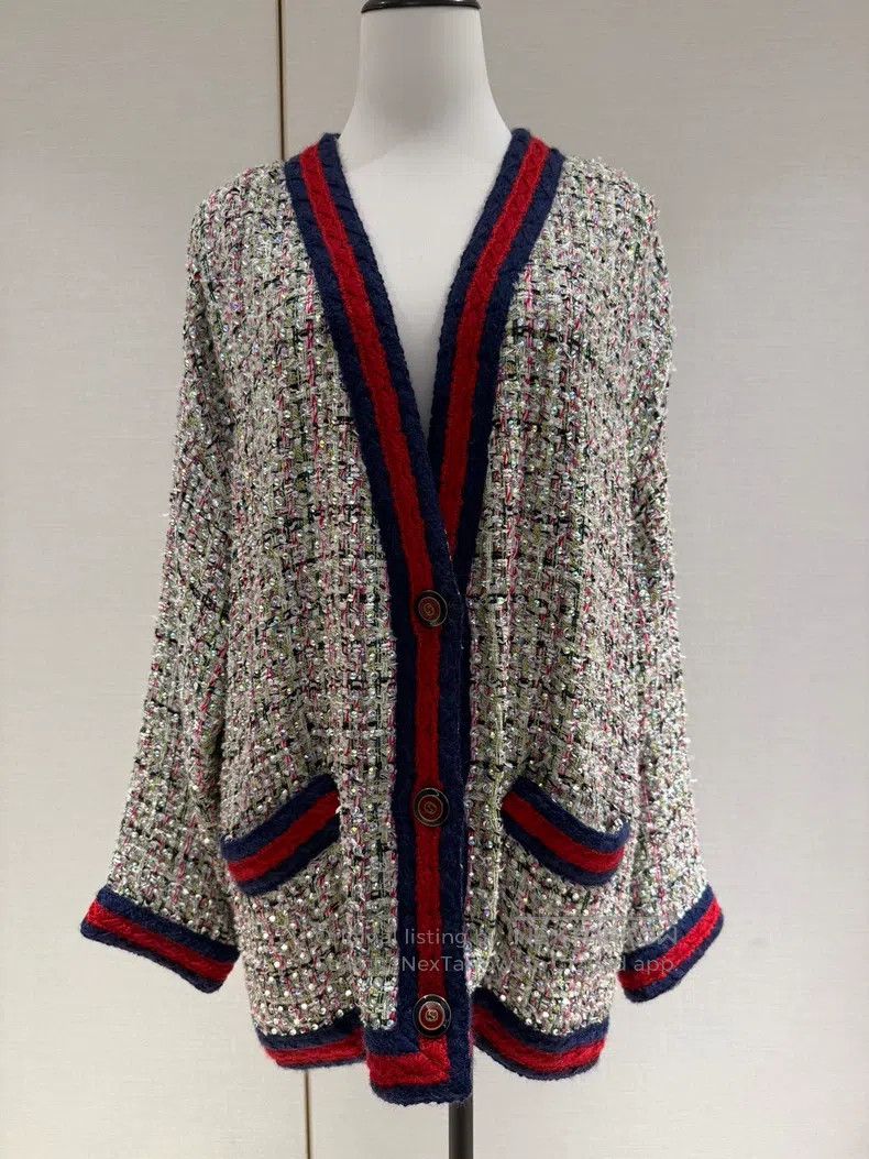 Gucci Gucci Knitted cardigan with diamonds coat Size XS / US 0-2 / IT 36-38 - 1 Thumbnail