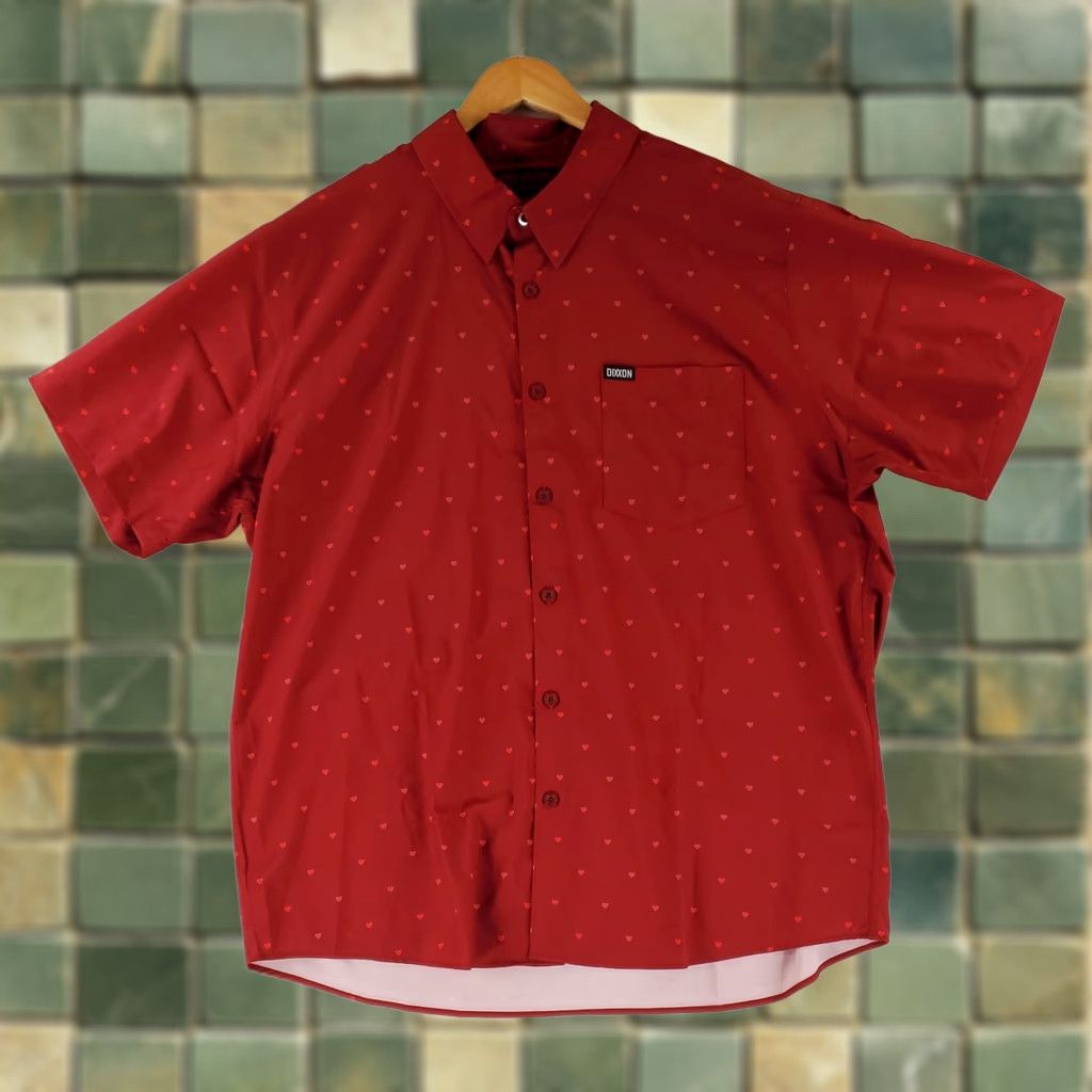 Vintage Dixxon Shirt Button Down Lover Boy Hearts Red Hearts Mens XXL Red Short Sleeve (2XL) Size US XXL / EU 58 / 5 - 1 Thumbnail