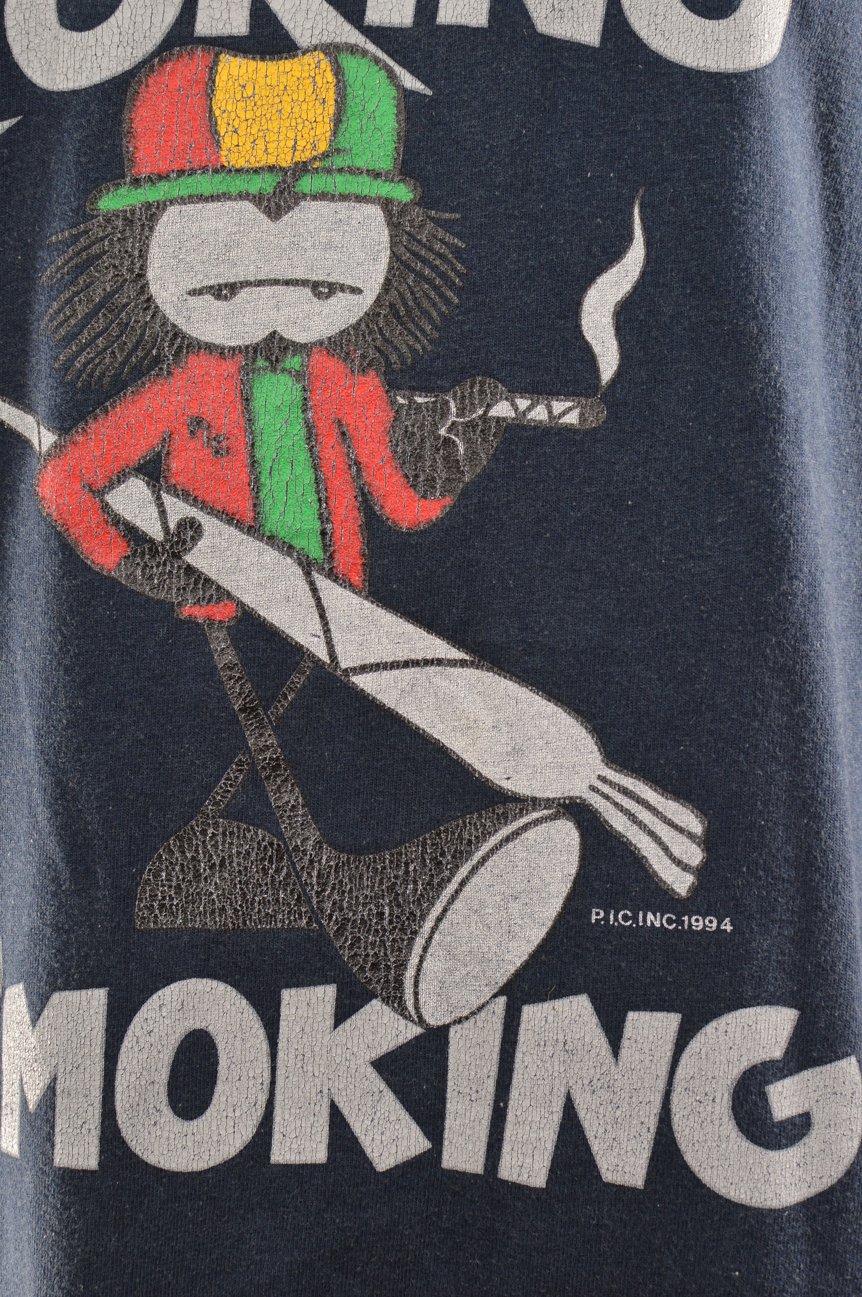 Vintage Rare Toking Smoking Blunts Vintage 1994 Rasta T-Shirt Size US XL / EU 56 / 4 - 3 Thumbnail