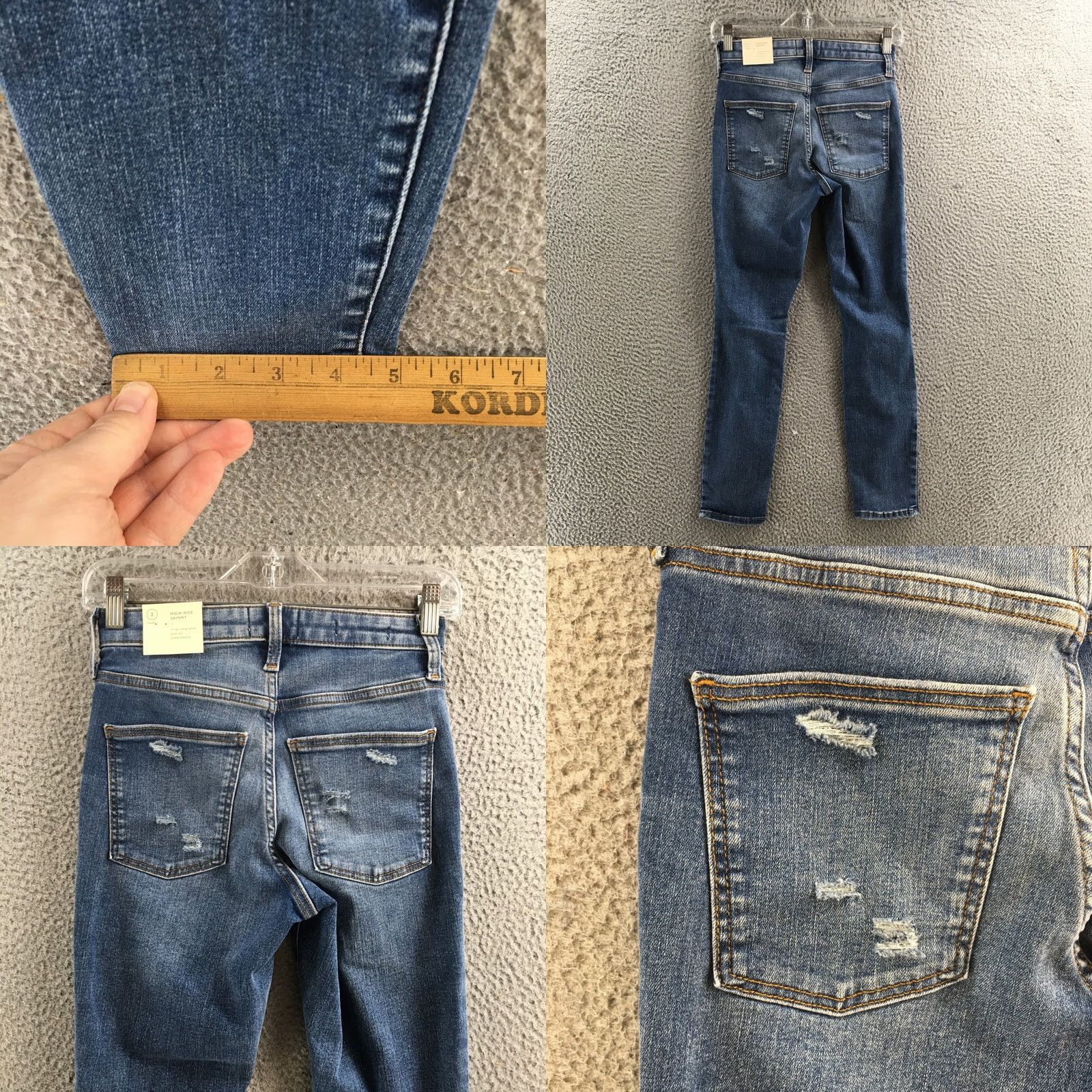 Vintage Universal Thread High Rise Skinny Jeans Womens 2S Blue Denim Distressed Zip NEW Size 26" / US 2 / IT 38 - 9 Thumbnail
