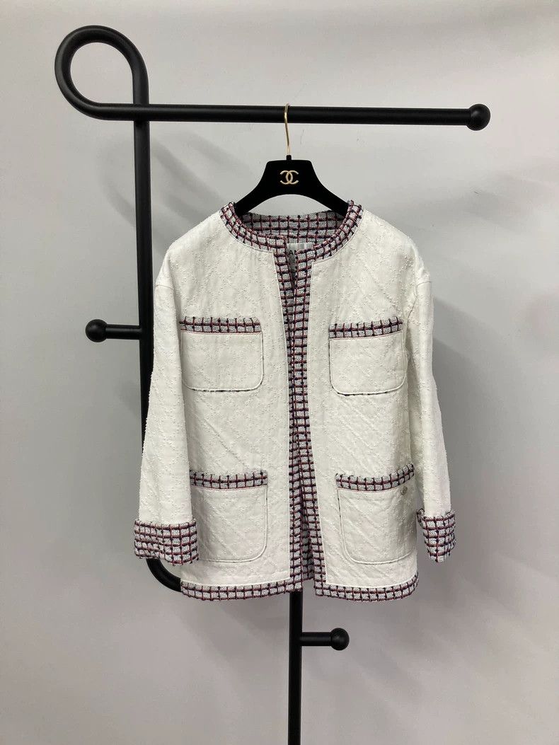 Chanel Chanel 2019 silhouette jacket tweed rolled edge denim jack Size XXS / US 00 / IT 34 - 1 Thumbnail