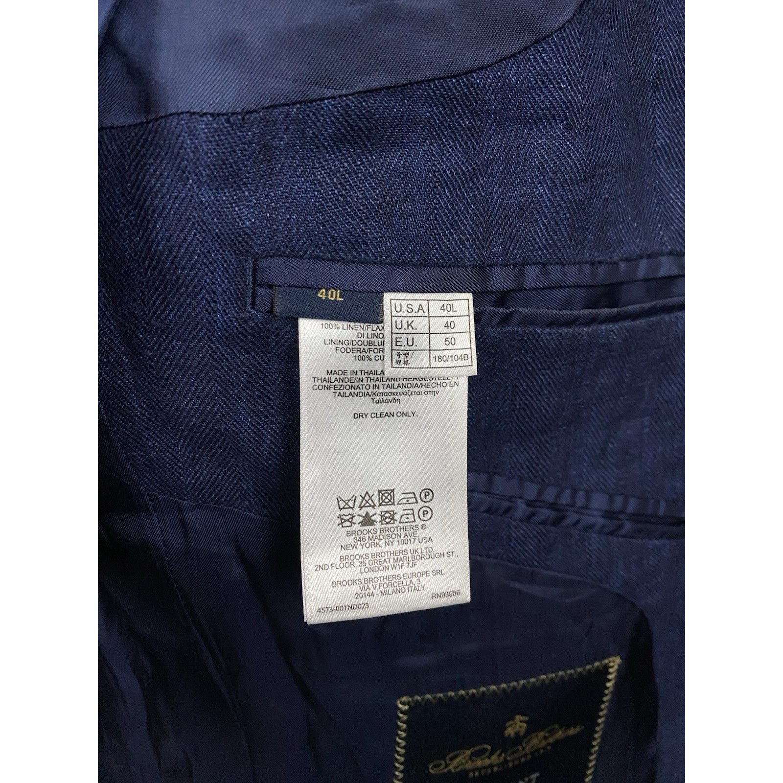 Brooks Brothers Brooks Brothers Men's Blue Linen Blazer Sportcoat Jacket Siz Size 40R - 11 Thumbnail
