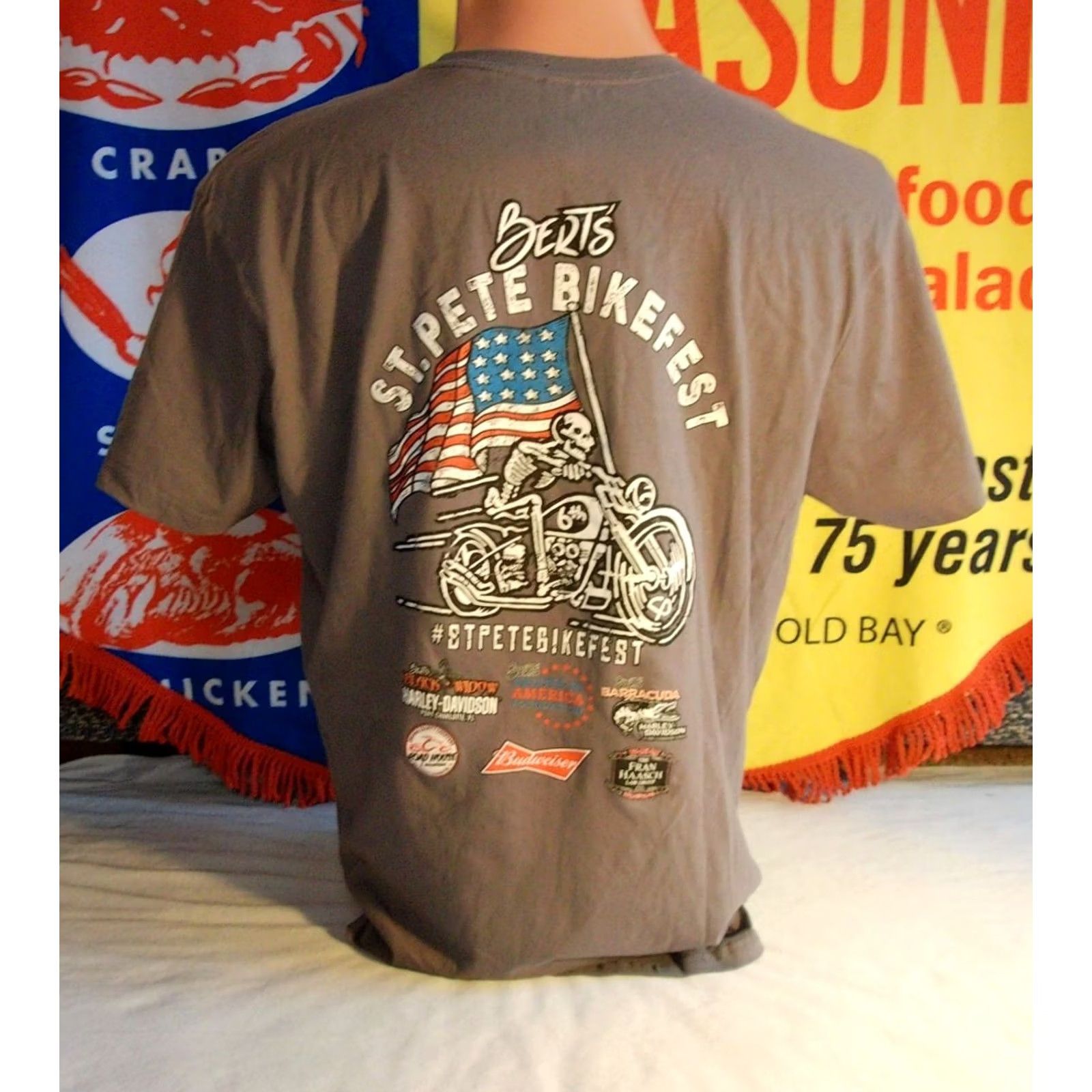 Gildan BERTS St Pete Beach Bikefest 2023 t shirt Men's XL Harley Barracuda Gildan Cotton Black Graphic Print Double-Sided Vintage: No Woman/Men? Size US XL / EU 56 / 4 - 2 Thumbnail
