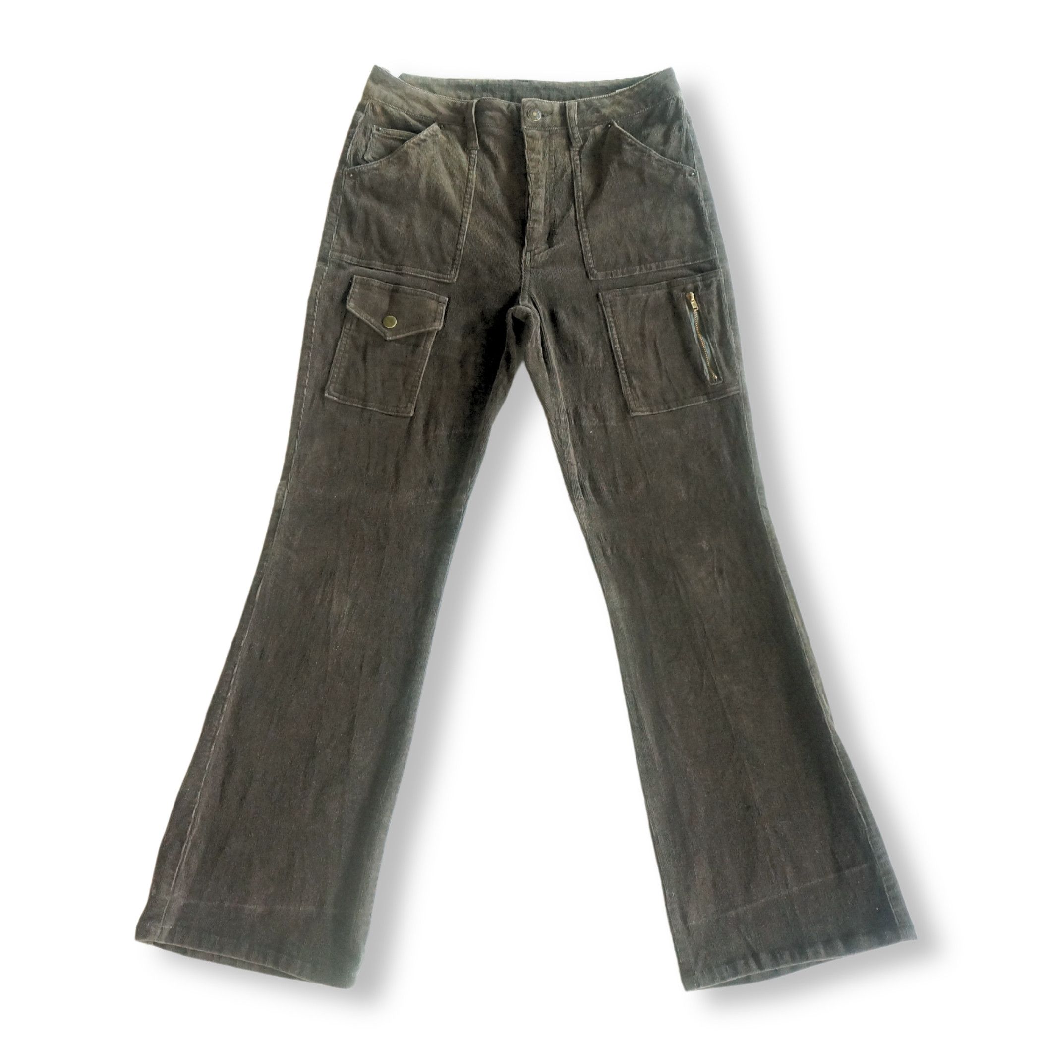 Japanese Brand Dark Brown Multi Pockets Corduroy Pants Size 27" / US 4 / IT 40 - 1 Thumbnail