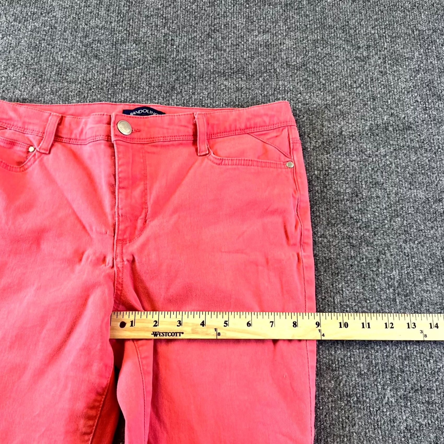 Vintage Bandolino Selene Capri Pant Womens 10 Pink Cotton Preppy Career Formal Stretch Size 32" / US 10 / IT 46 - 4 Thumbnail