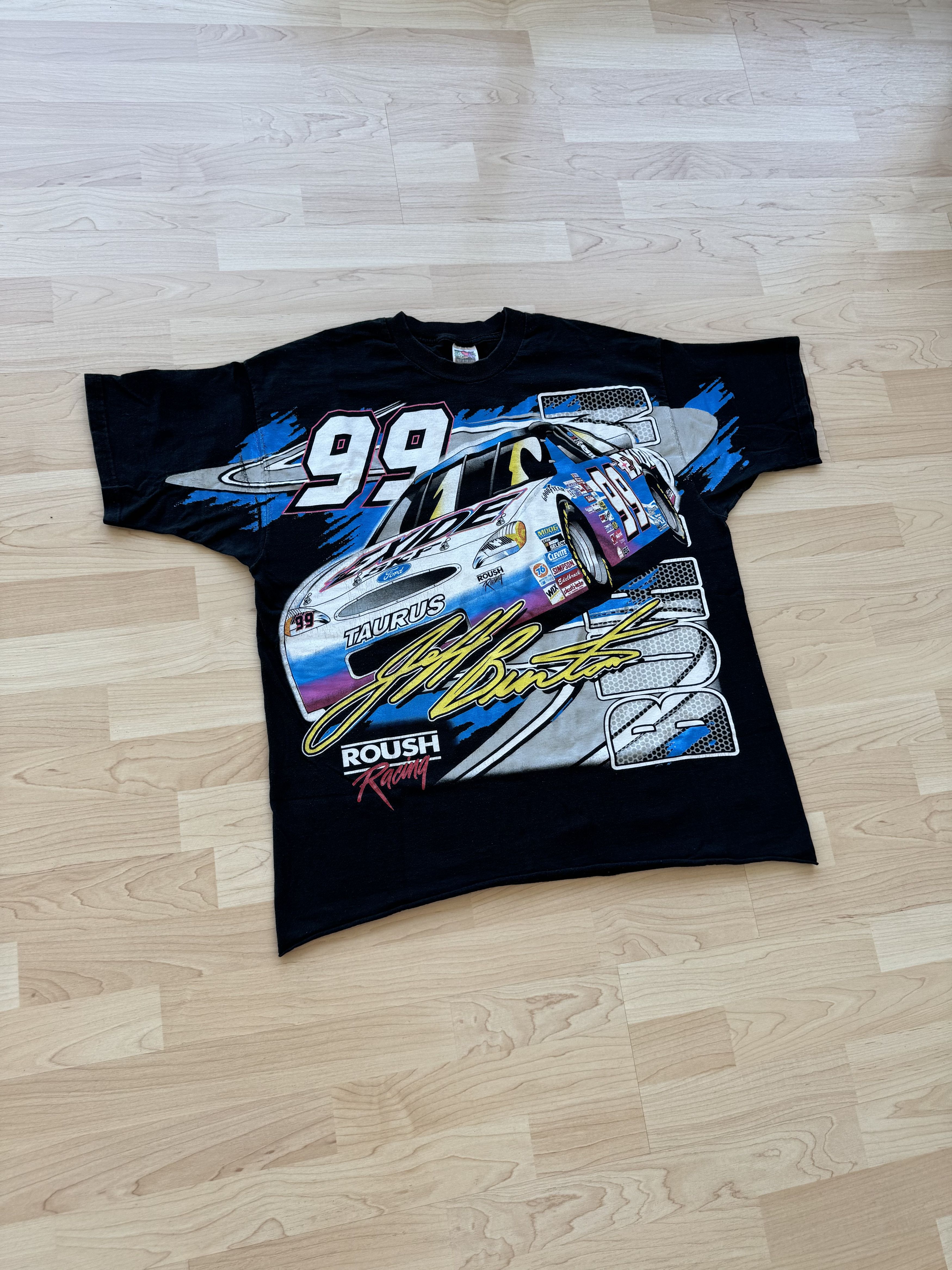 Vintage Nascar All Over Print Shirt Fits Large Roush