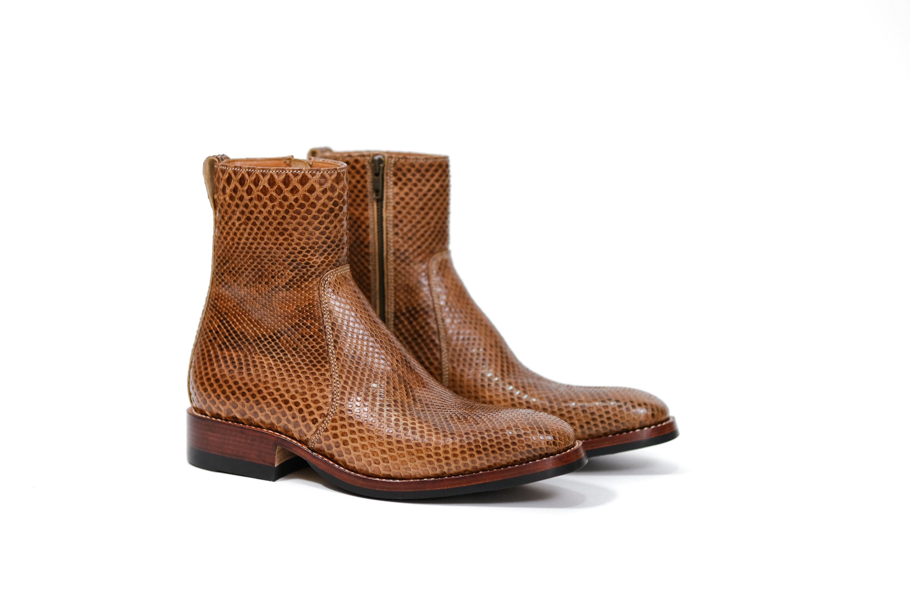 Chelsea Boots with Snake Leather Made In USA viberg